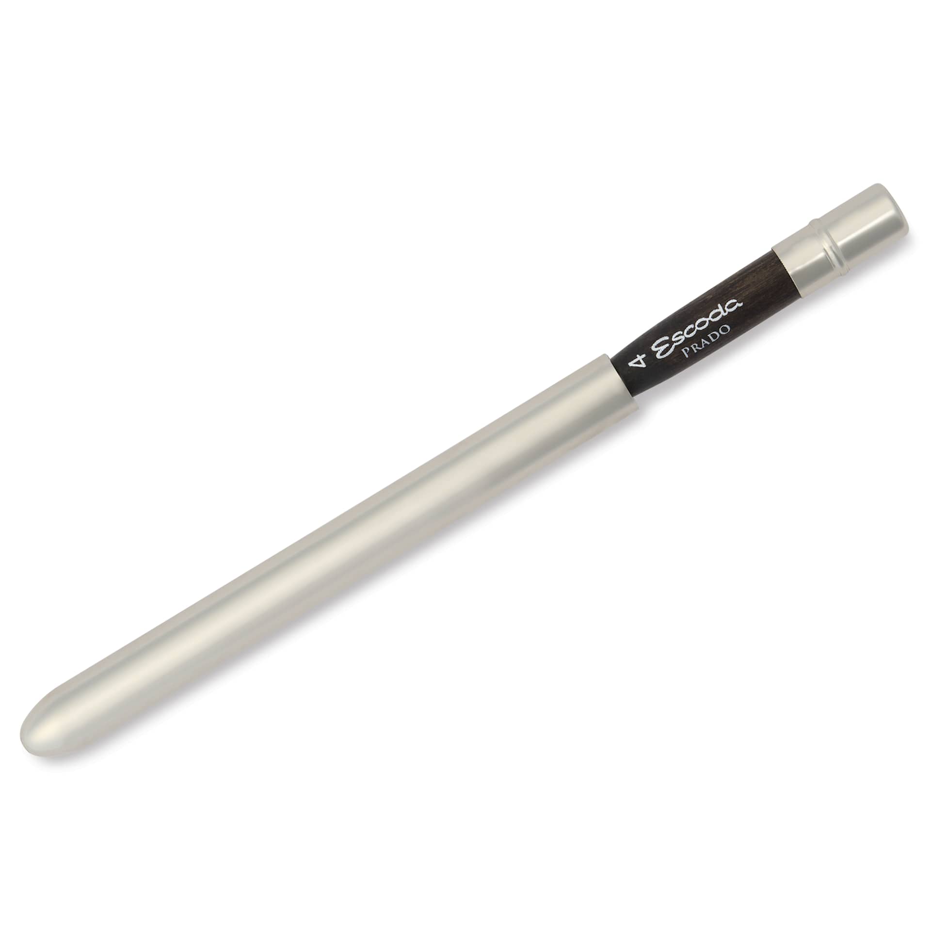 Escoda Prado Tame Synthetic Travel Brush - Round, Size 4, brush top inserted in handle