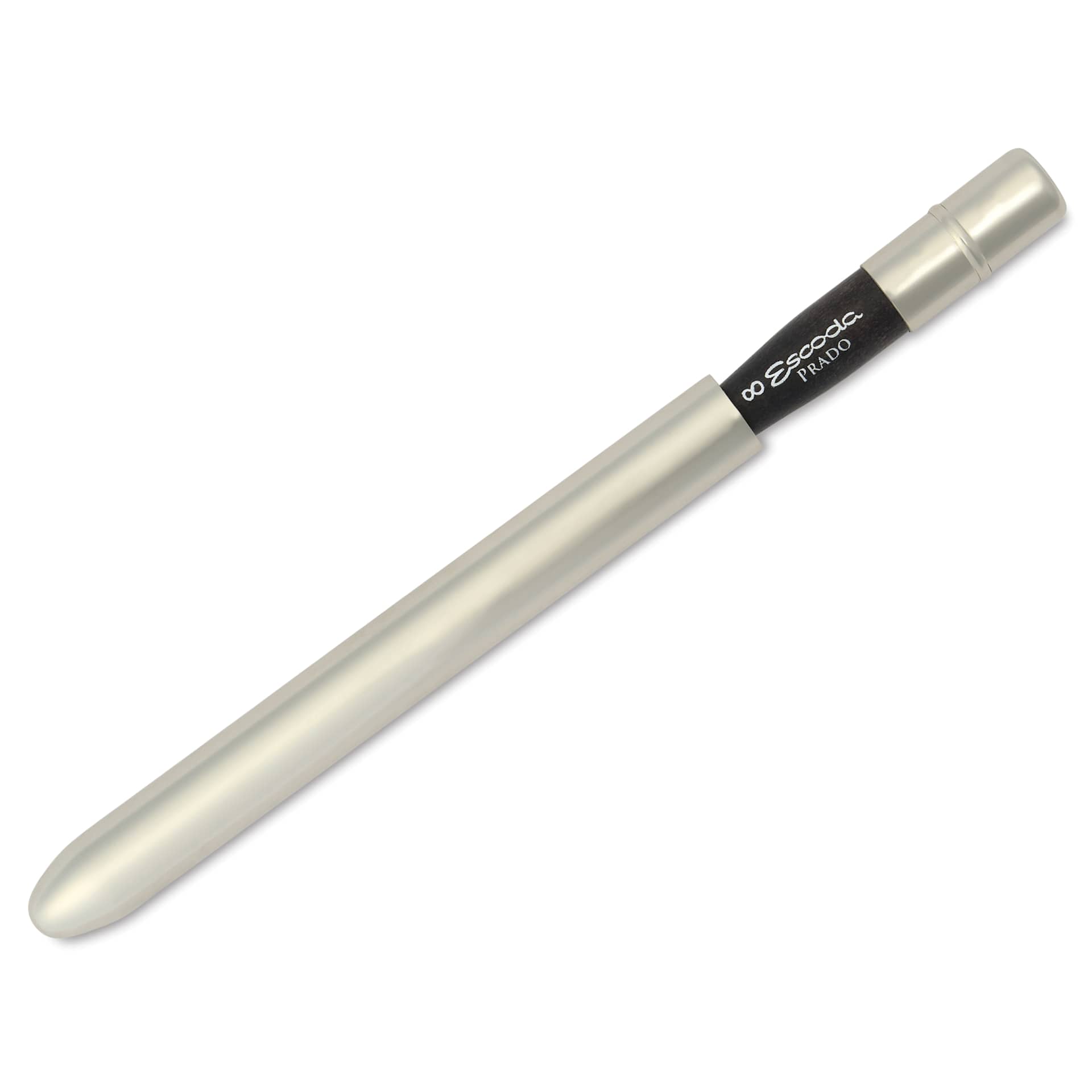 Escoda Prado Tame Synthetic Travel Brush - Round, Size 8, brush top inserted in handle