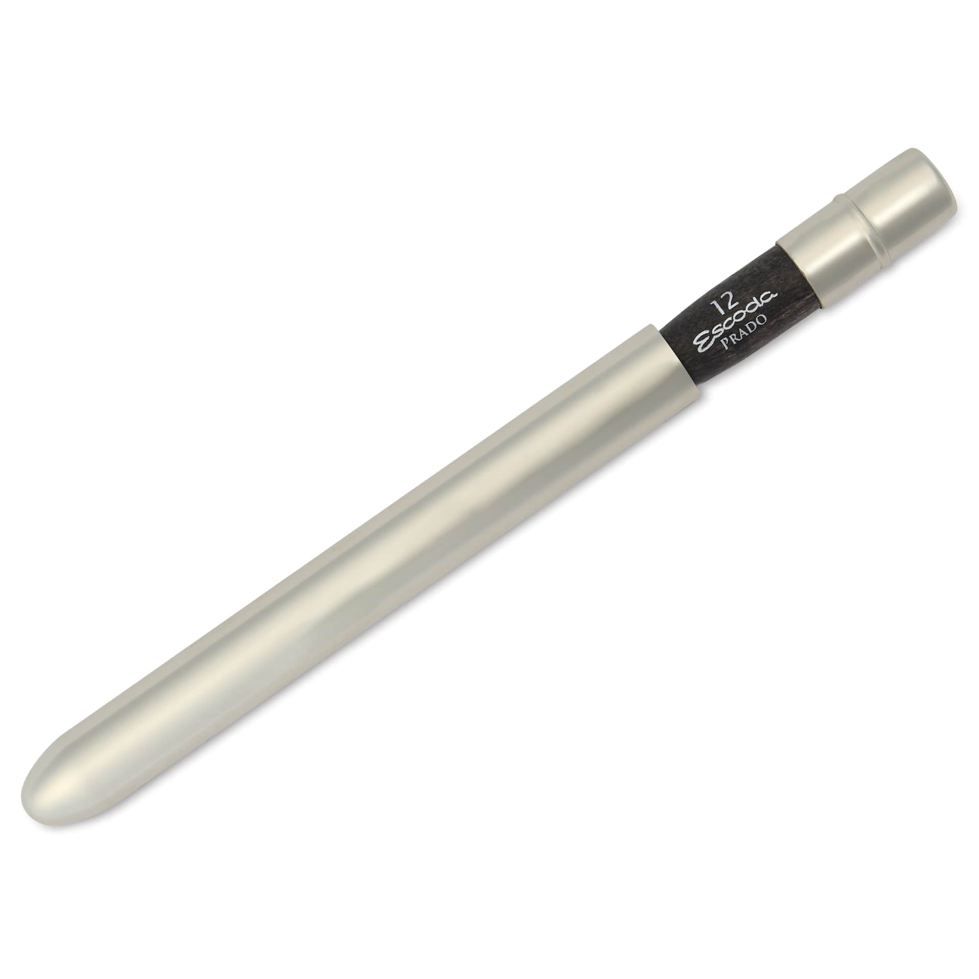 Escoda Prado Tame Synthetic Travel Brush - Round, Size 12, brush top inserted in handle