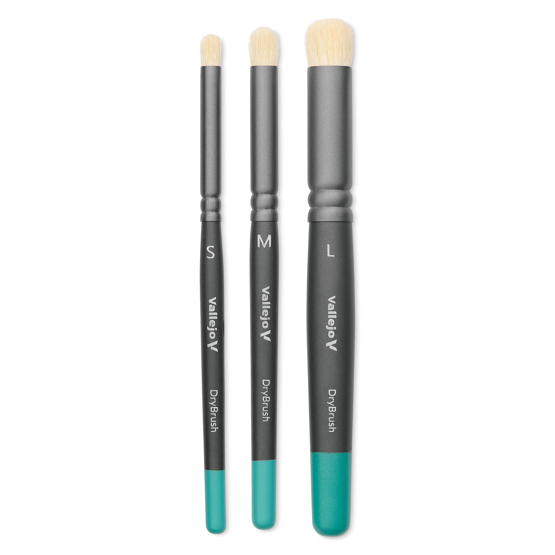 Vallejo Natural White Goat Hair Brushes - Set of 3