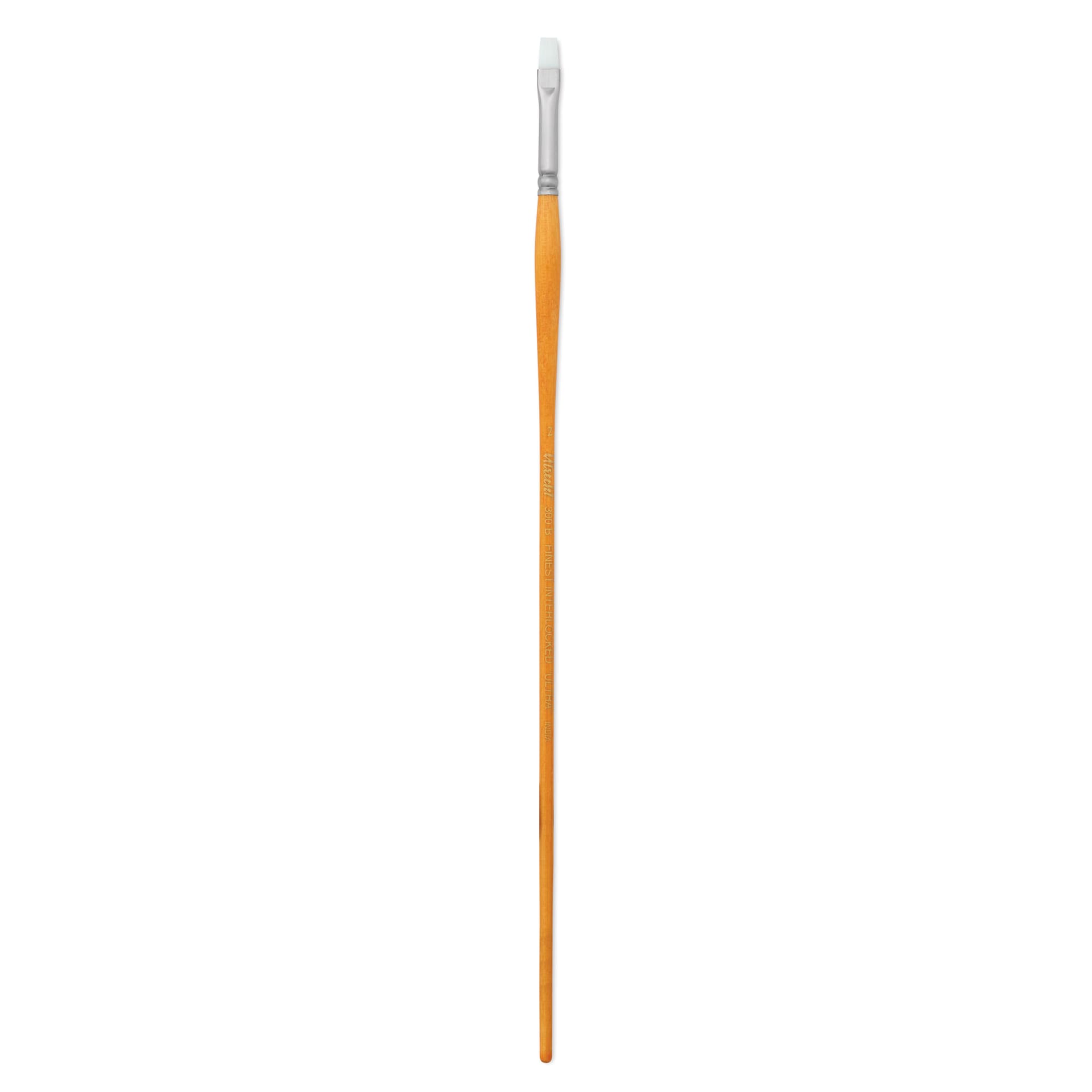 Utrecht Series 300 White Taklon Brushes - Bright, Size 2, Long Handle
