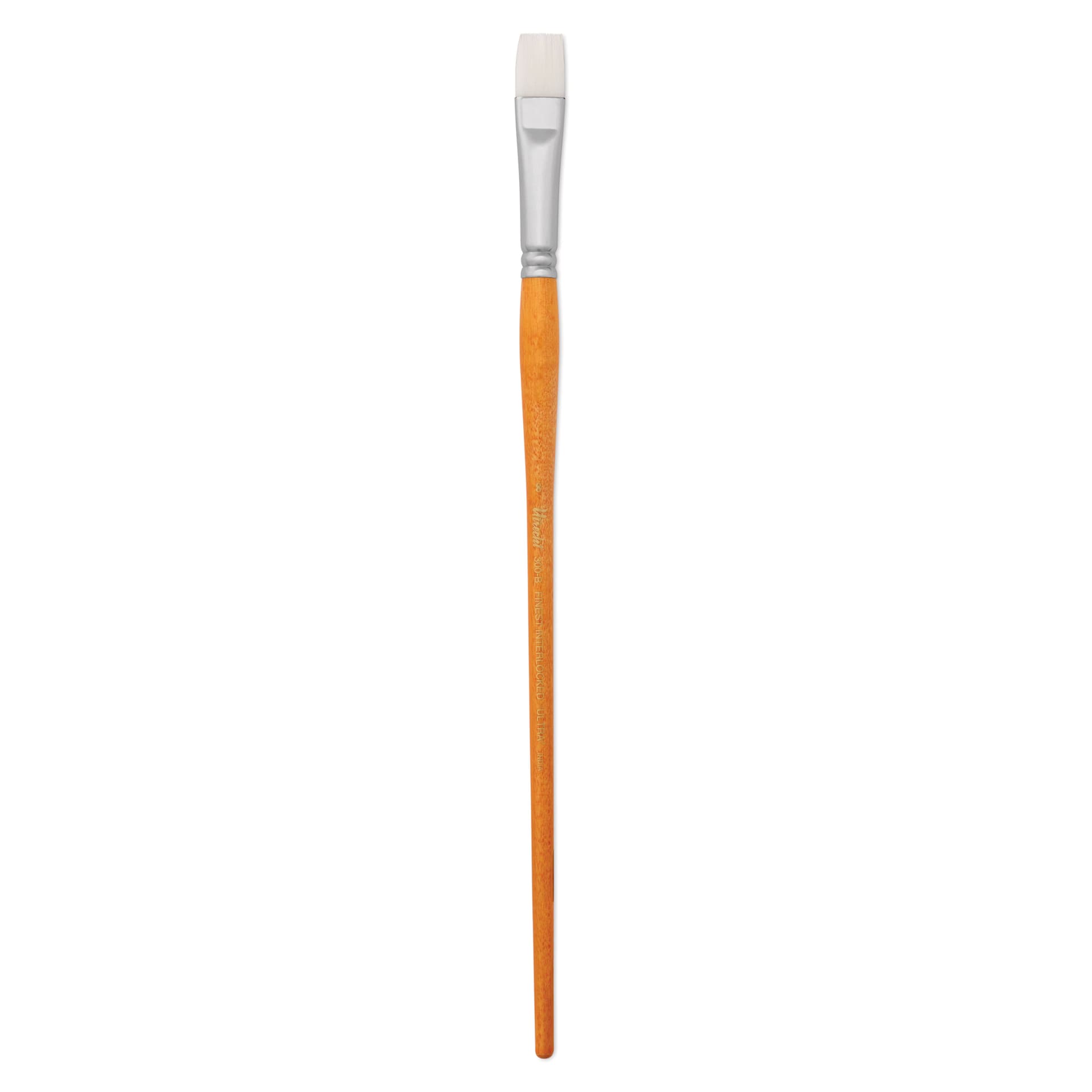 Utrecht Series 300 White Taklon Brush - Bright, Size 8, Long Handle