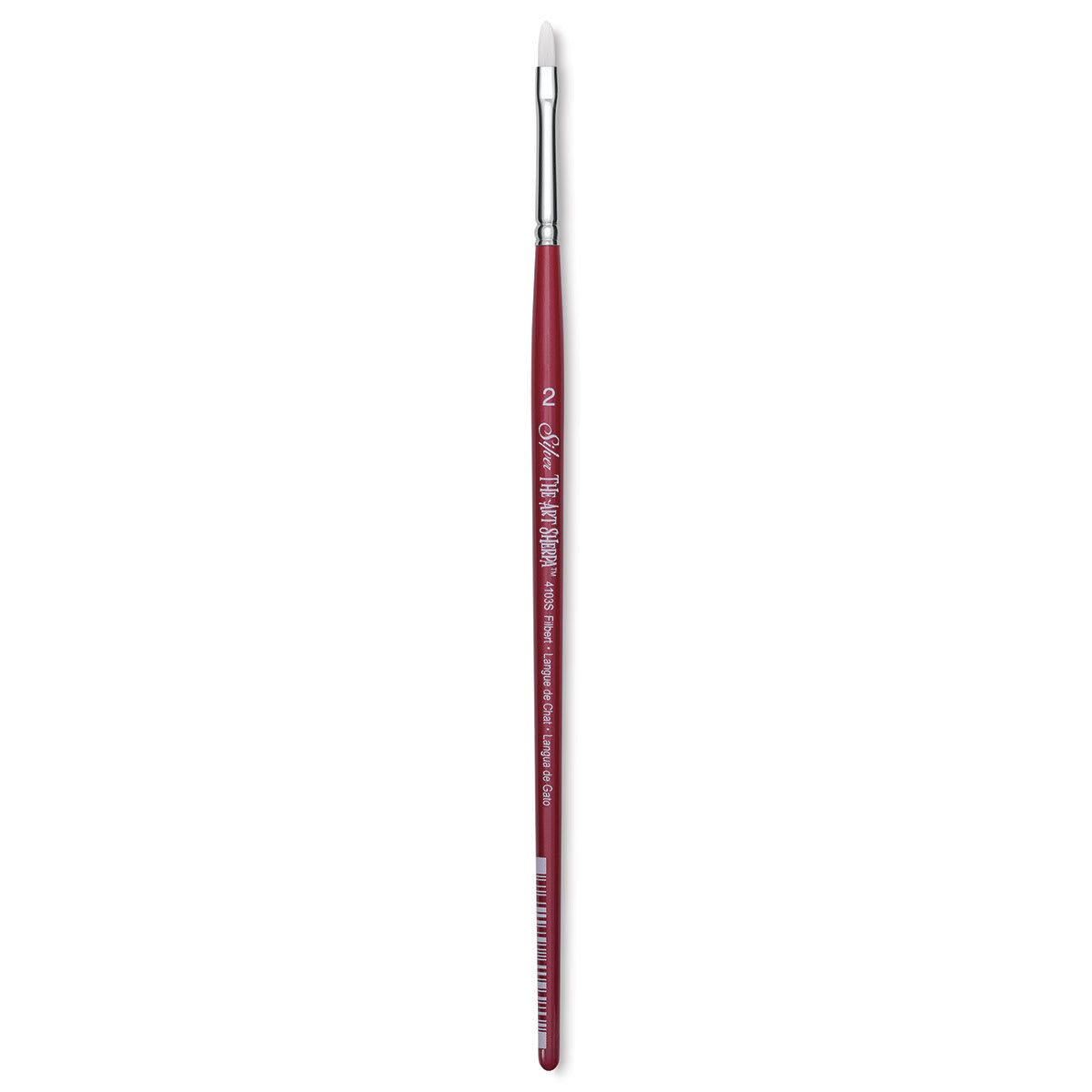 Silver Brush Art Sherpa White Synthetic Brush - Filbert, Size 2, Short Handle