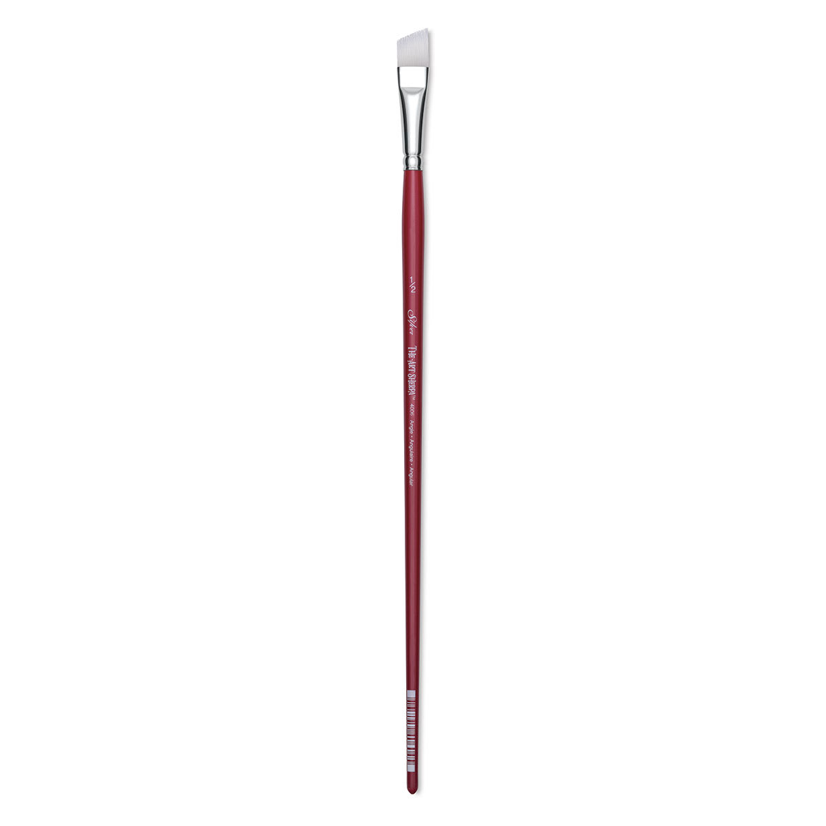 Silver Brush Art Sherpa White Synthetic Brush- Angle, Size 1/2'', Long Handle
