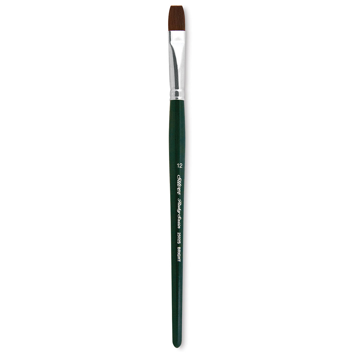 Silver Brush Ruby Satin Synthetic Brush - Bright, Size 12, Short Handle