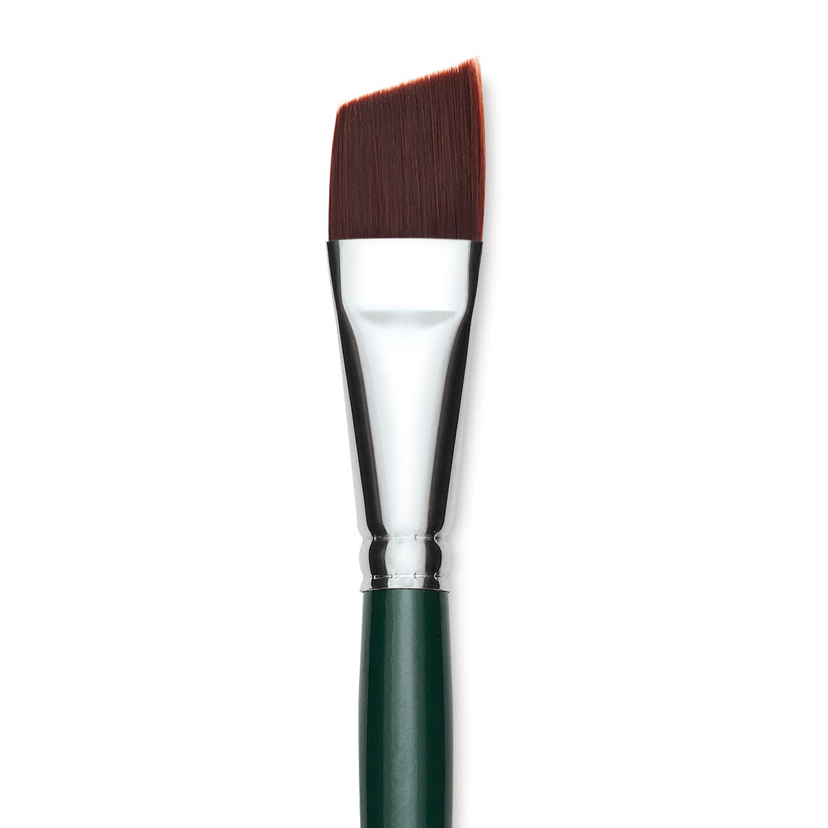Silver Brush Ruby Satin Synthetic Brush - Angular, Size 3/4", Short Handle close-up