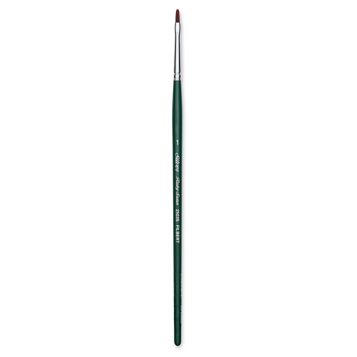Silver Brush Ruby Satin Synthetic Brush - Filbert, Size 1, Short Handle