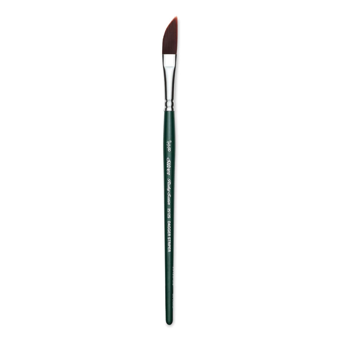 Silver Brush Ruby Satin Synthetic Brush - Dagger Striper, Size 3/8", Short Handle