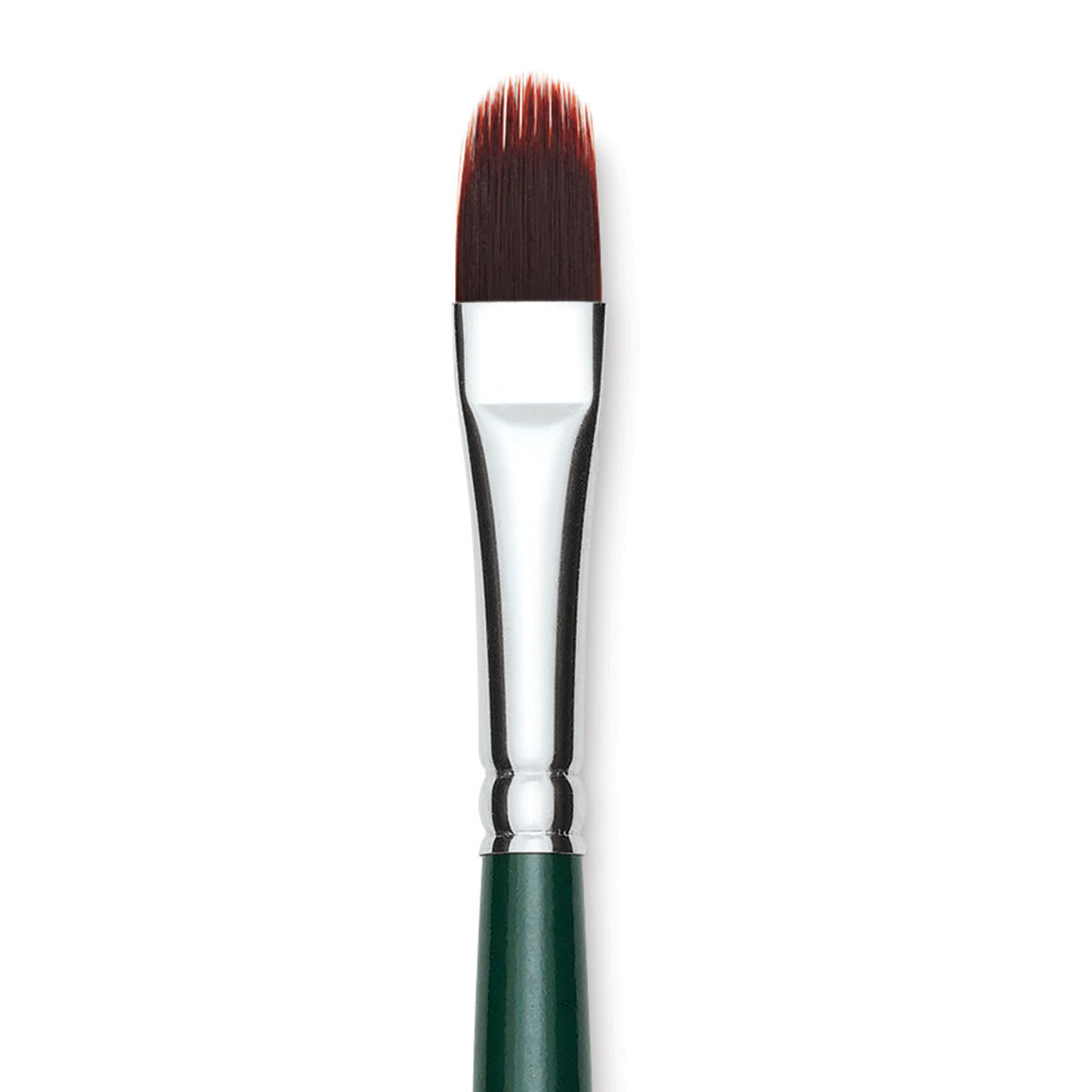 Silver Brush Ruby Satin Synthetic Brush - Filbert Comb, Size 3/8", Short Handle, close-up