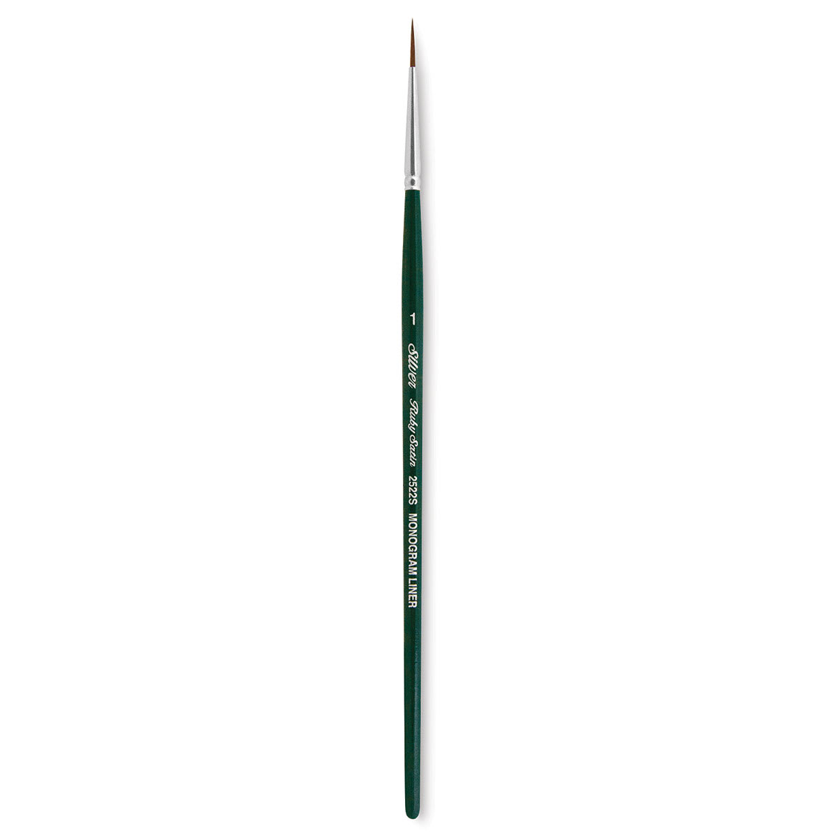 Silver Brush Ruby Satin Synthetic Brush - Monogram Liner, Size 1, Short Handle
