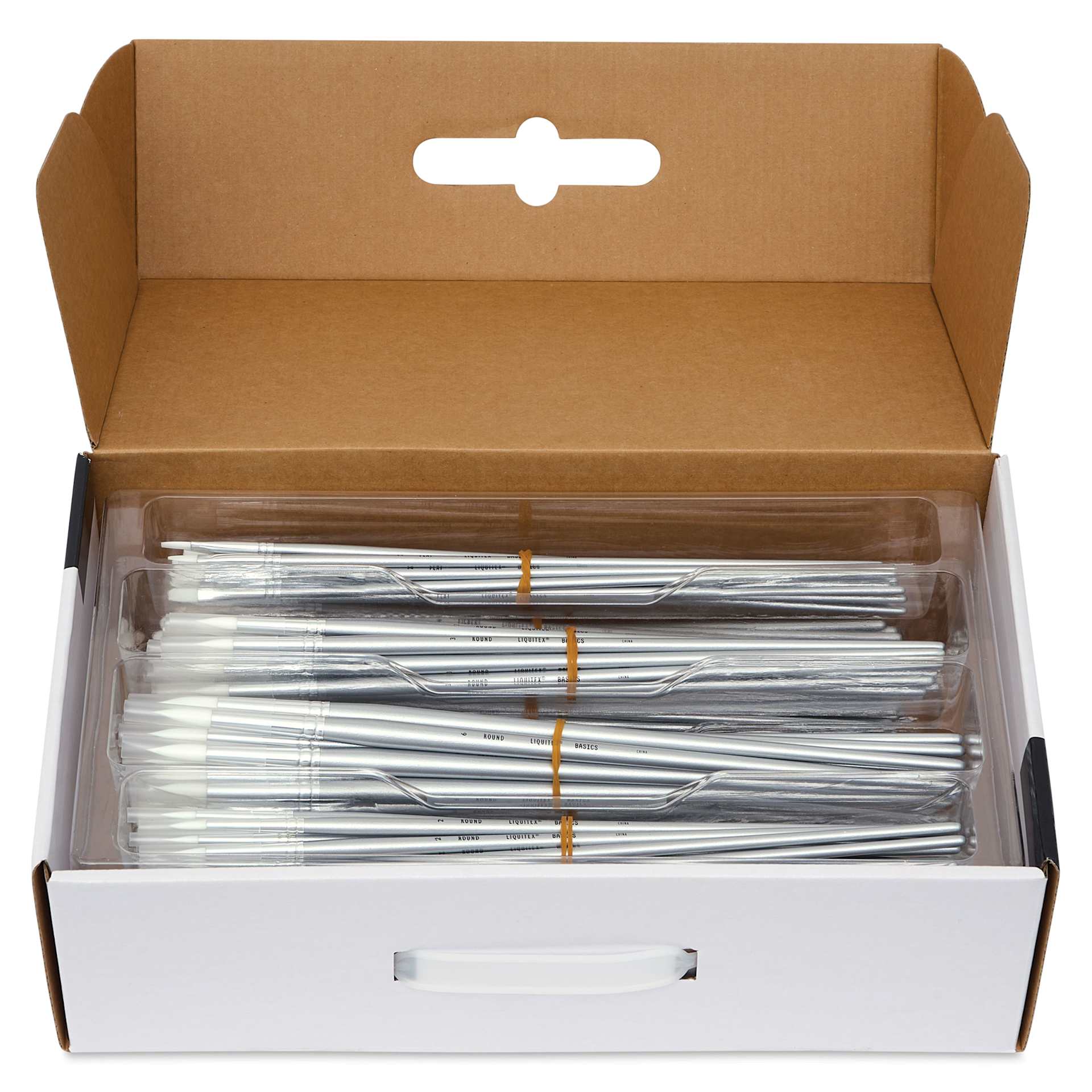 Liquitex Basics Synthetic Brushes - Class Pack of 96, open packaging