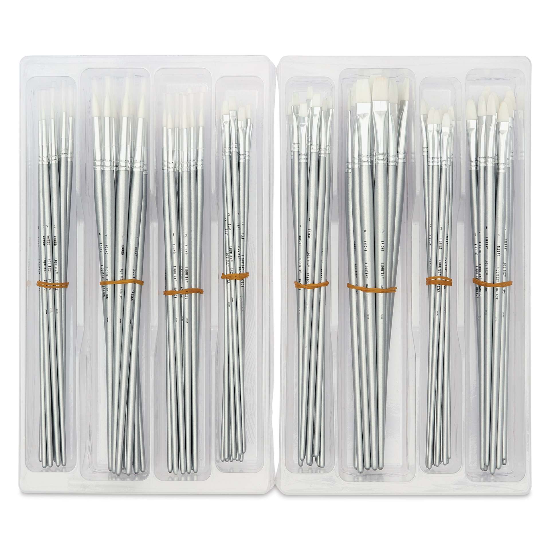 Liquitex Basics Synthetic Brushes - Class Pack of 96, contents