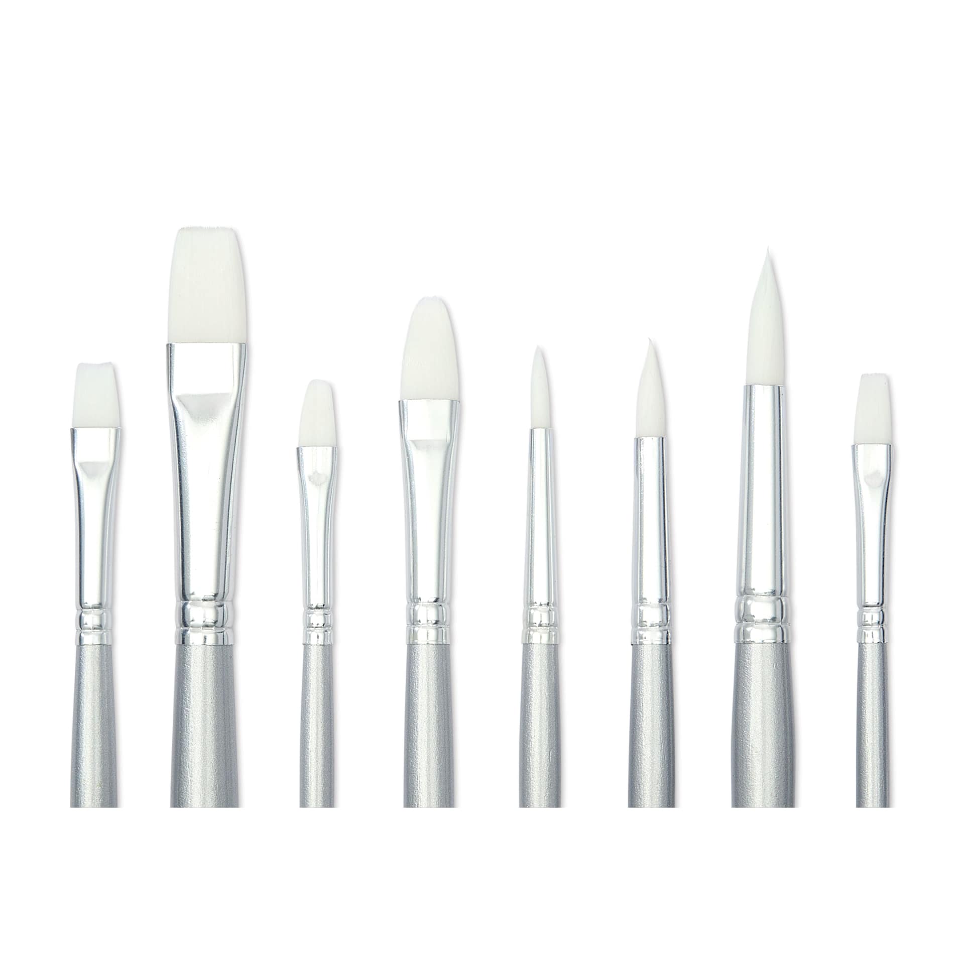 Liquitex Basics Synthetic Brushes - Class Pack of 96, close-up of shapes