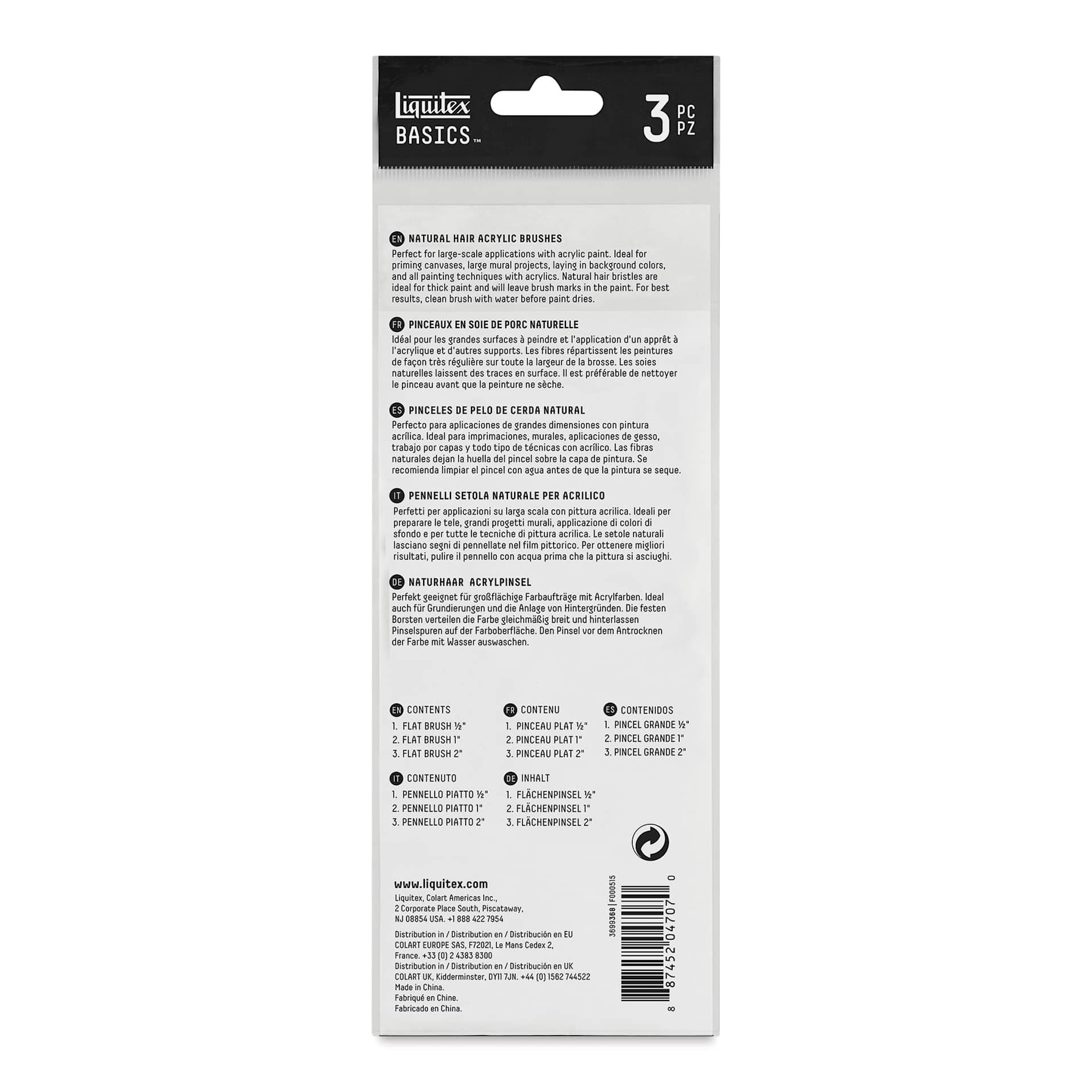 Liquitex Basics Large Scale Natural Brushes - Set of 3 (back) Liquitex Basics Large Scale Natural Brushes - Set of 3 (back)