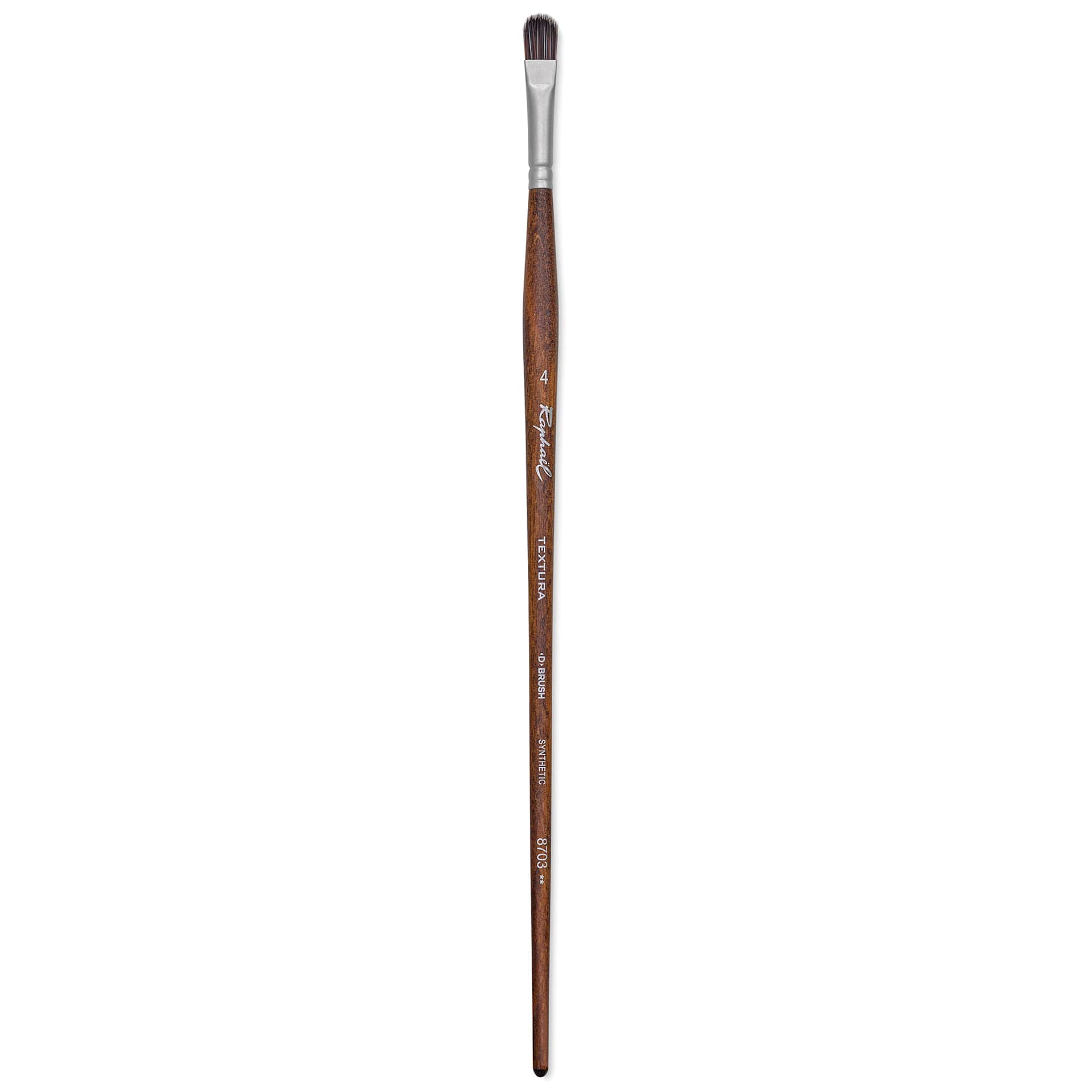 Raphaël Textura Brush - D-Brush, Size 4, Long Handle full length