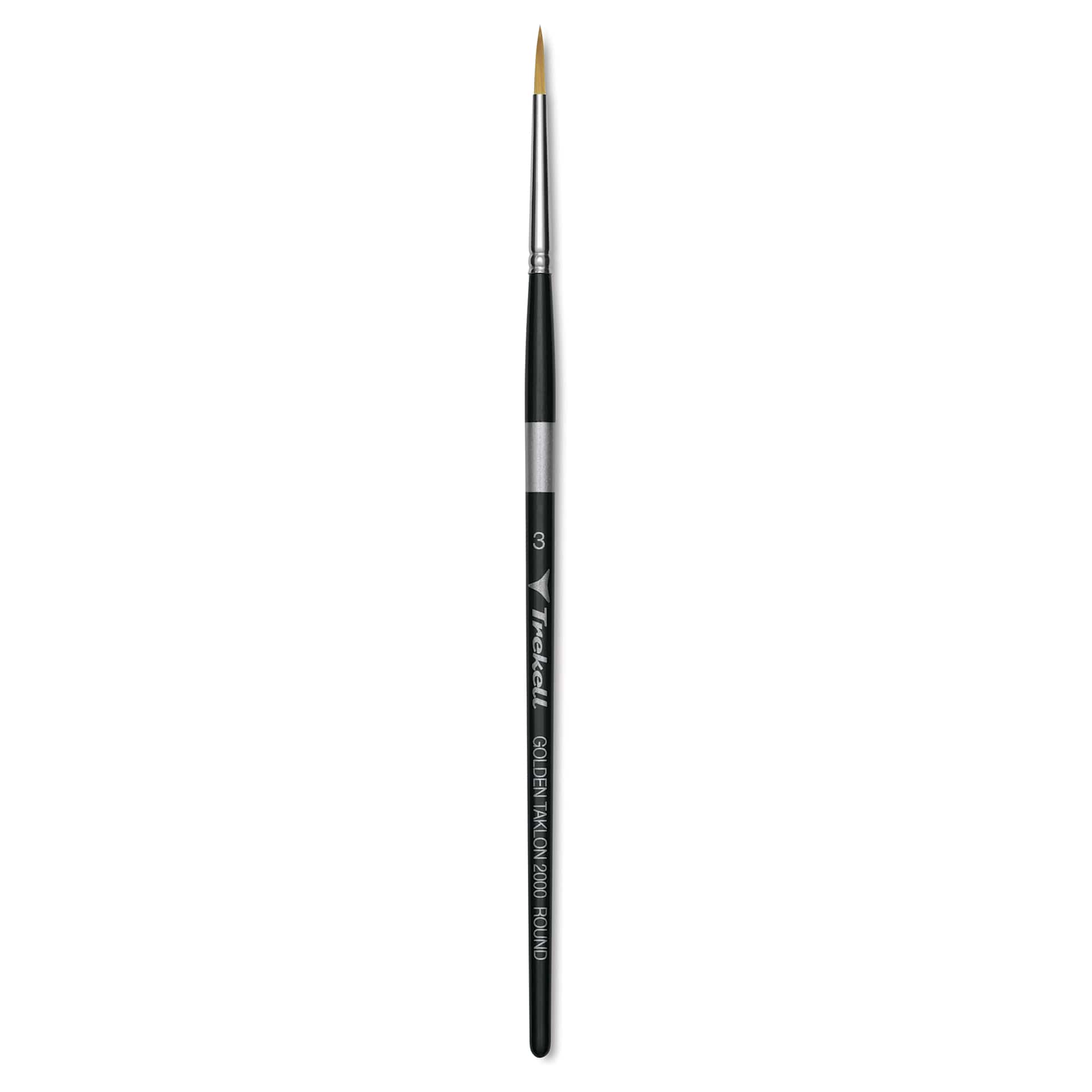 Trekell Synthetic Gold Taklon Brush - Round, Short Handle, Size 3