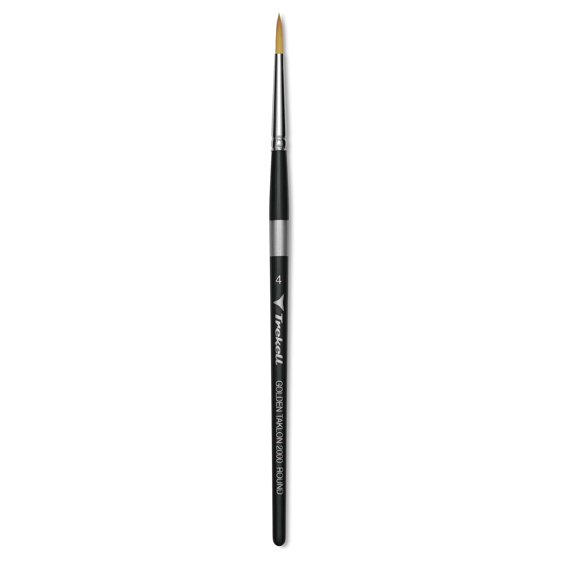 Trekell Synthetic Gold Taklon Brush - Round, Short Handle, Size 4