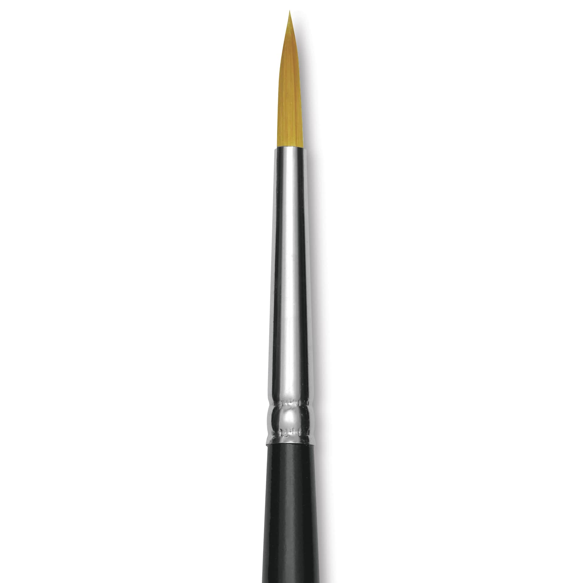 Trekell Synthetic Gold Taklon Brush - Round, Short Handle, Size 5, close-up