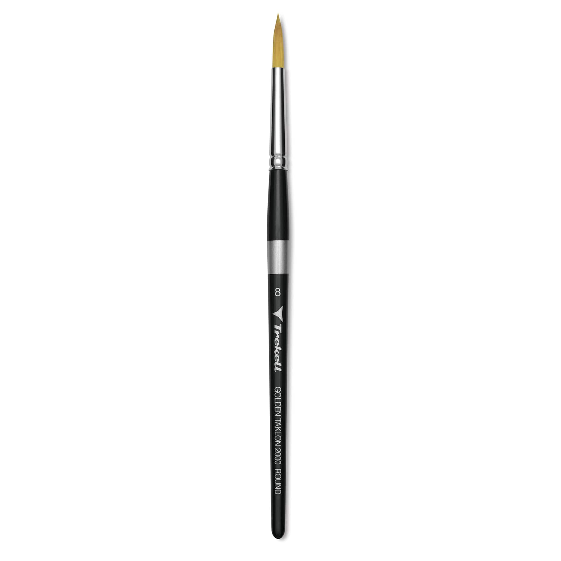 Trekell Synthetic Gold Taklon Brush - Round, Short Handle, Size 8