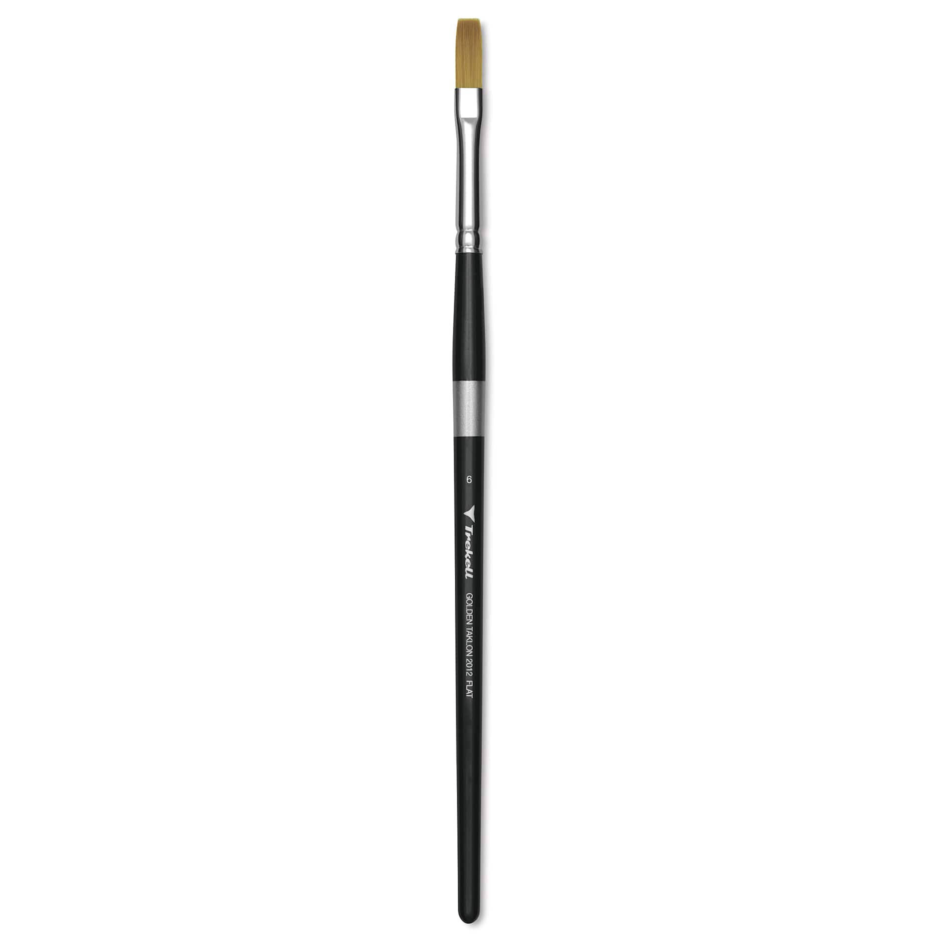 Trekell Synthetic Gold Taklon Brush - Flat, Short Handle, Size 6