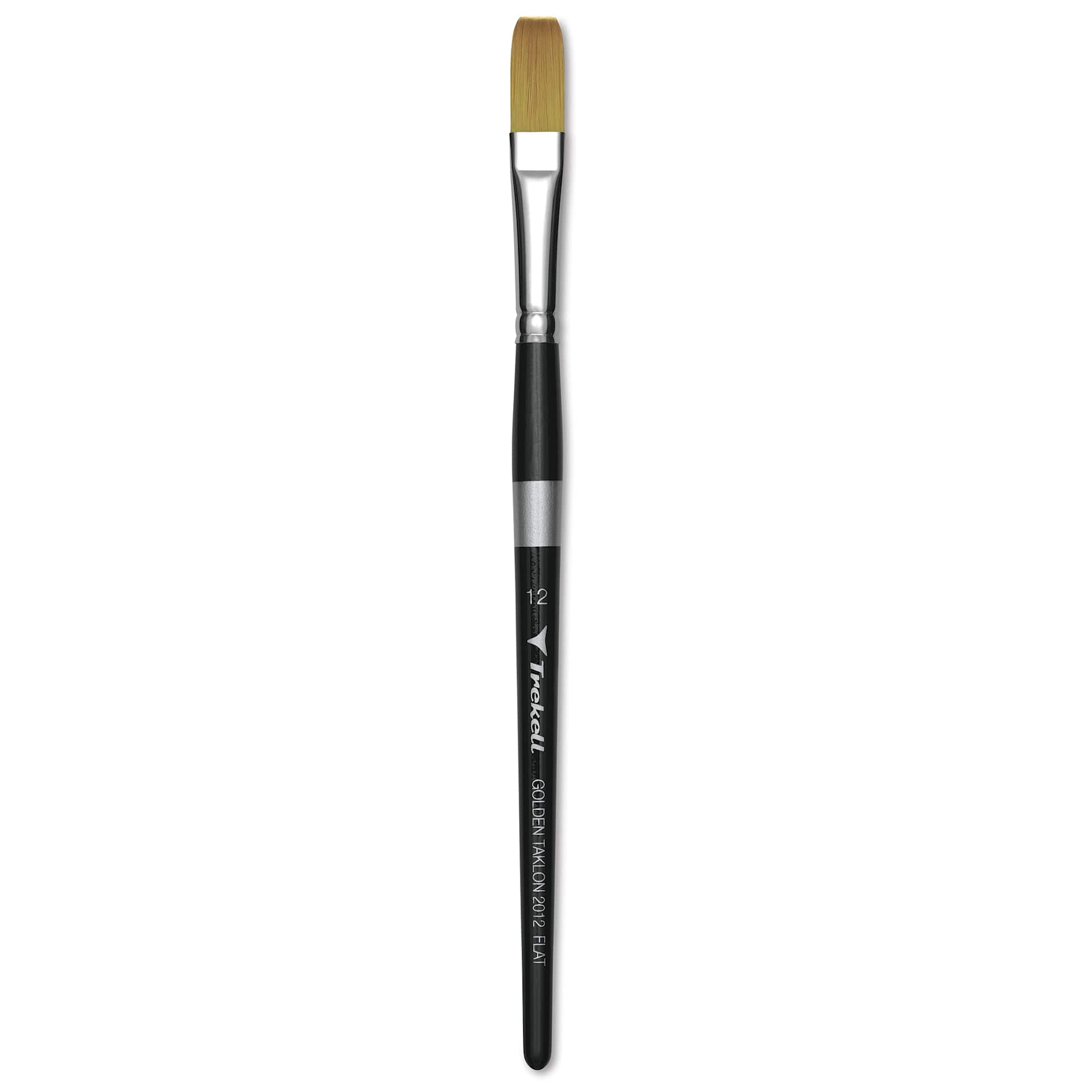 Trekell Synthetic Gold Taklon Brush - Flat, Short Handle, Size 12