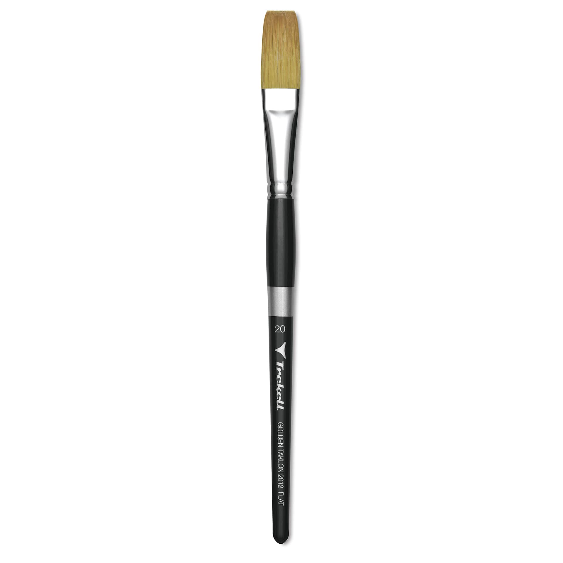 Trekell Synthetic Gold Taklon Brush - Flat, Short Handle, Size 20