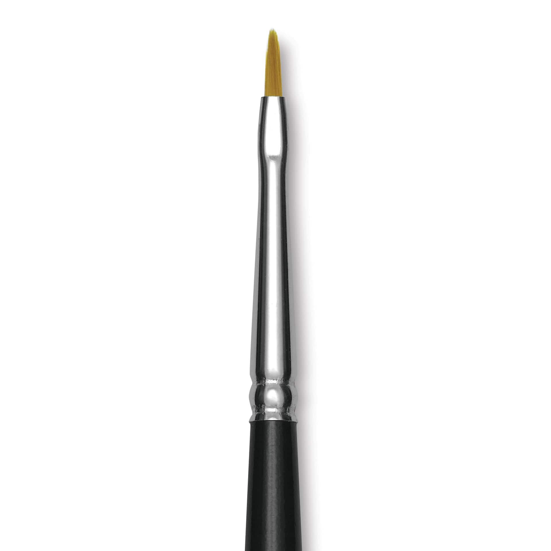 Trekell Synthetic Gold Taklon Brush - Filbert, Short Handle, Size 0, close-up