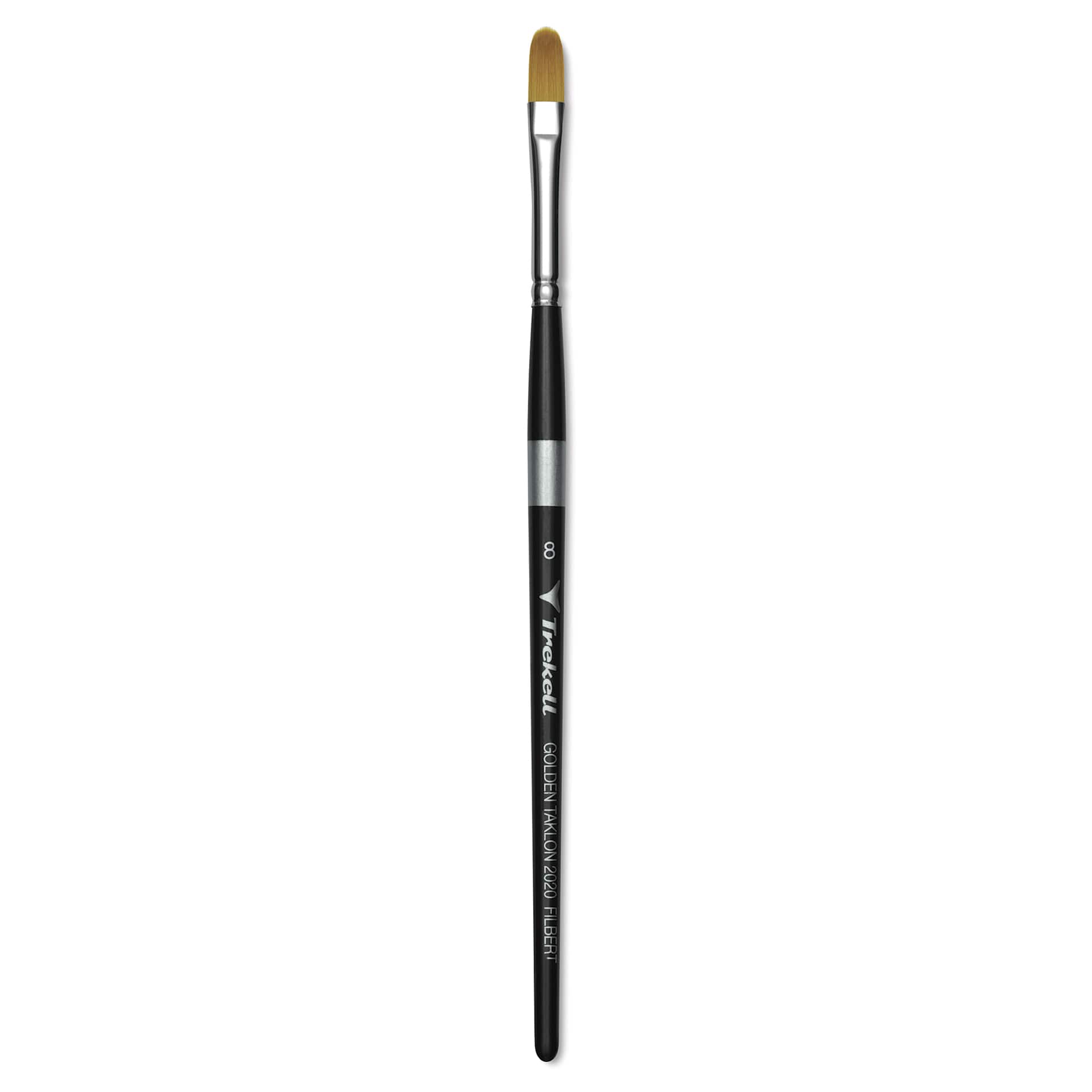 Trekell Synthetic Gold Taklon Brush - Filbert, Short Handle, Size 8