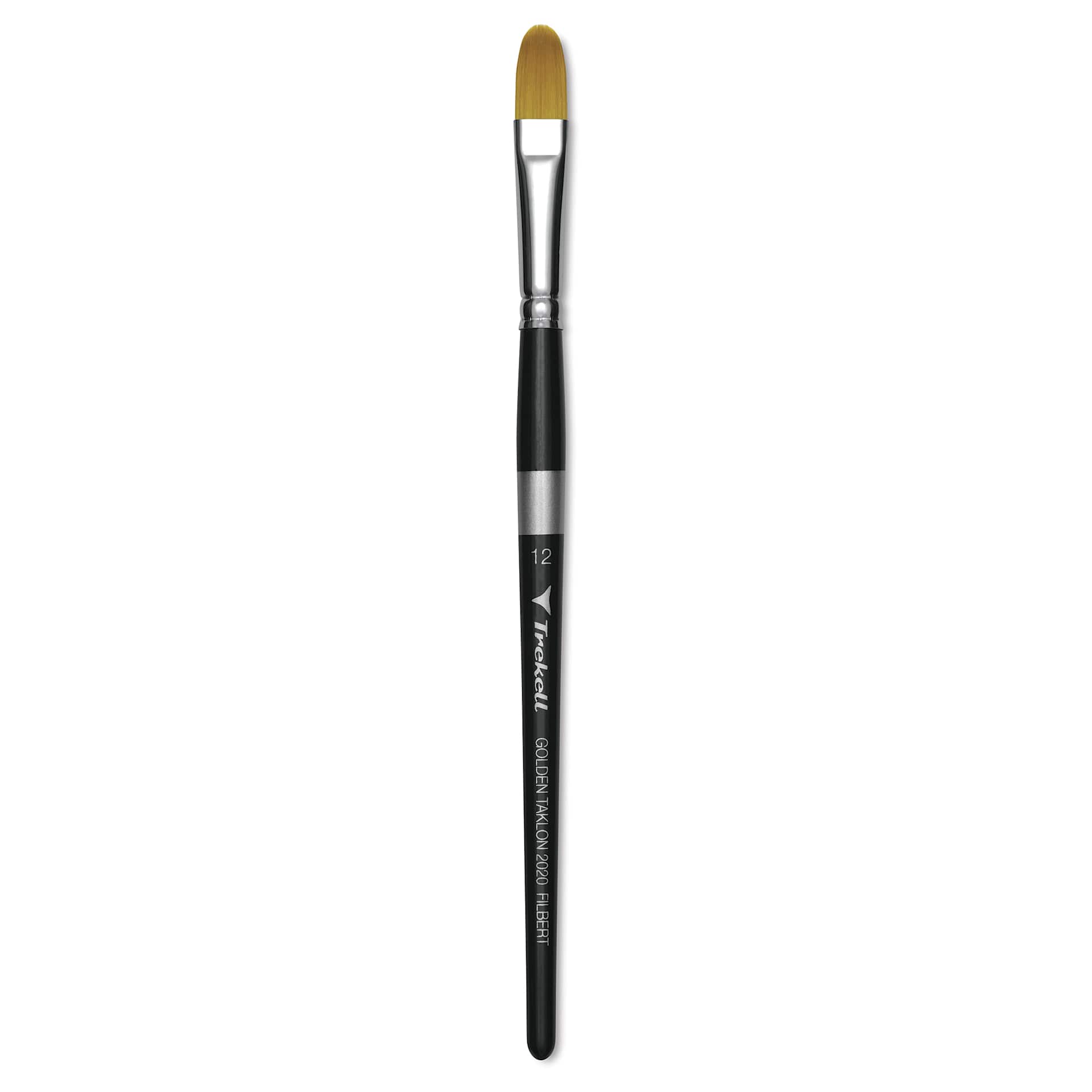 Trekell Synthetic Gold Taklon Brush - Filbert, Short Handle, Size 12