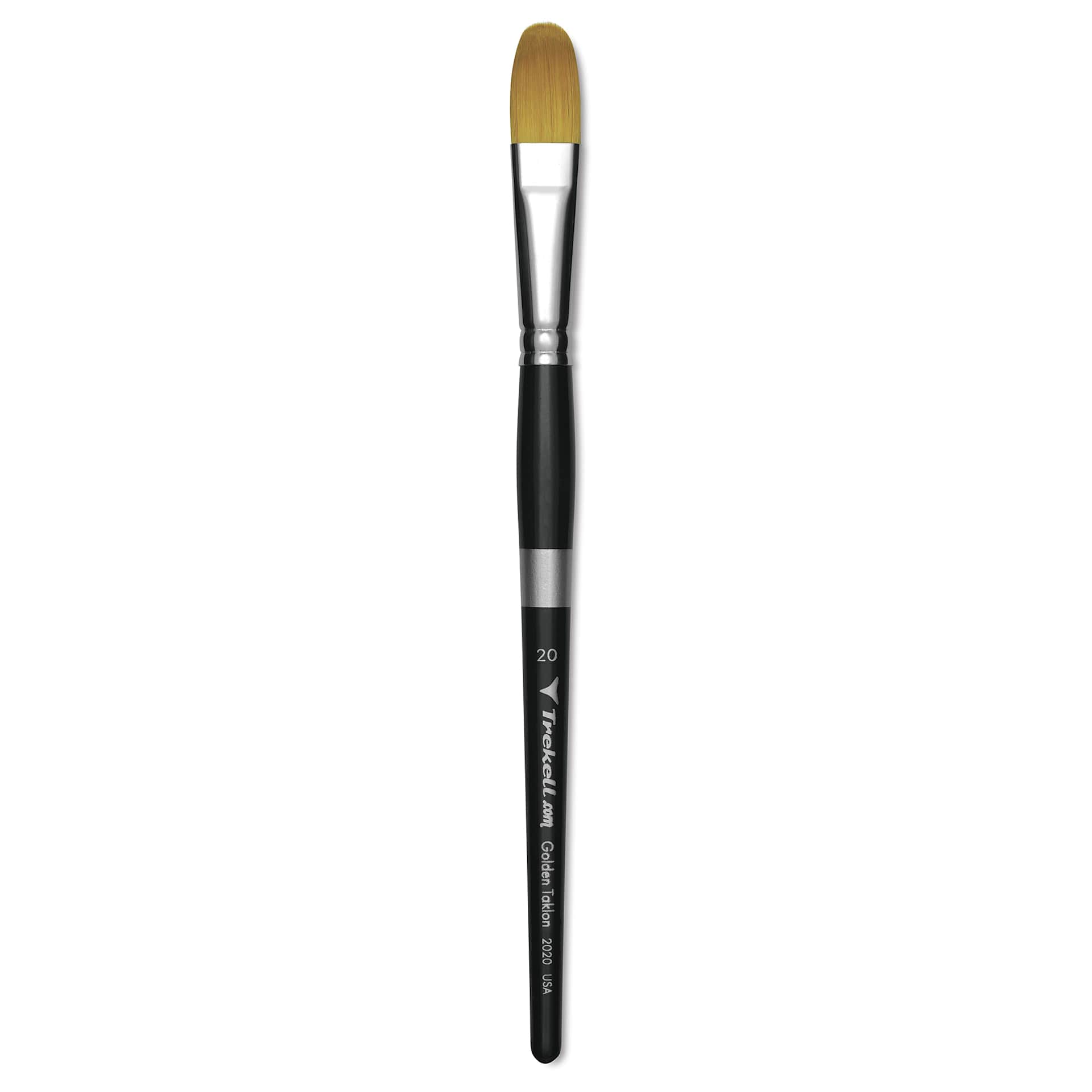 Trekell Synthetic Gold Taklon Brush - Filbert, Short Handle, Size 20