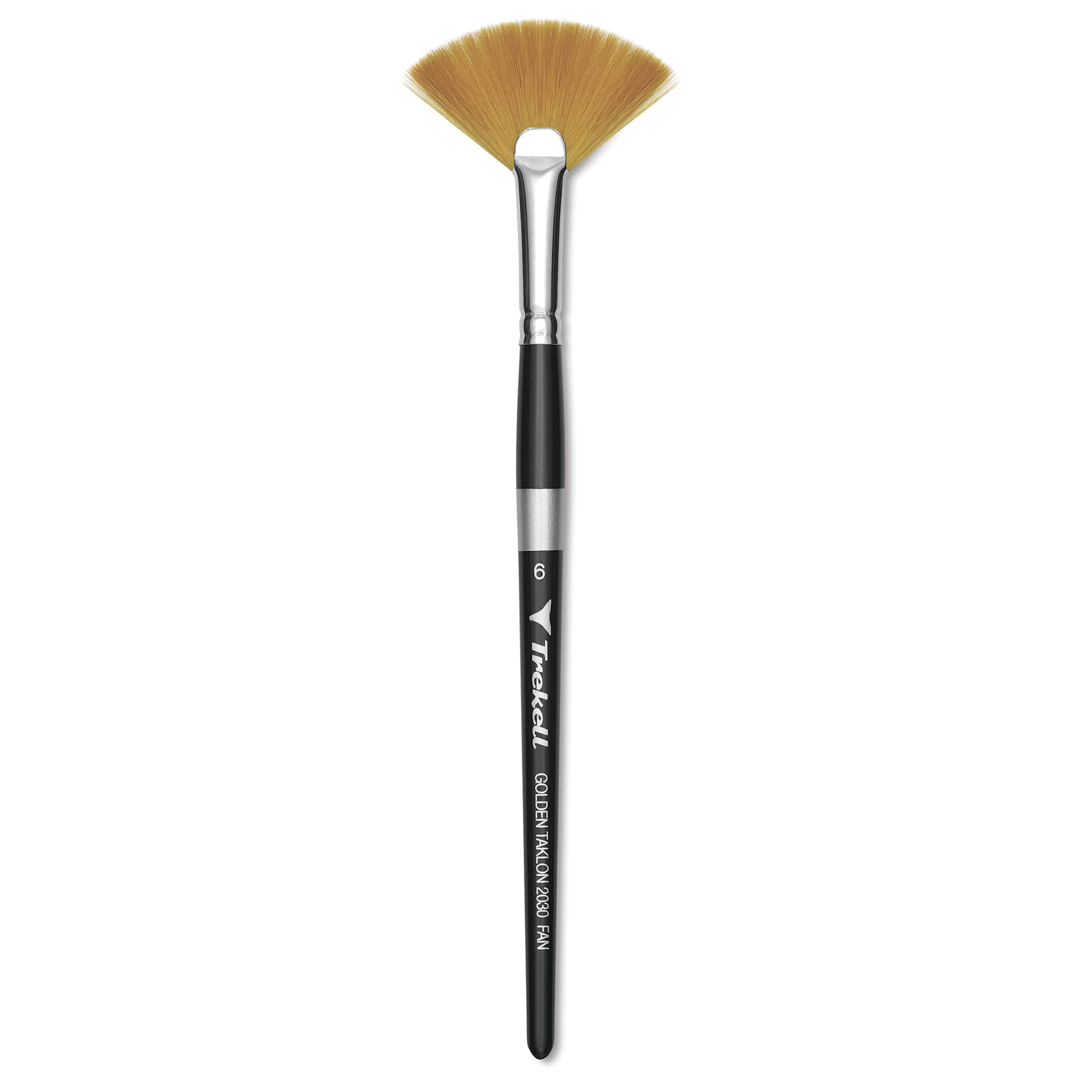Trekell Synthetic Gold Taklon Brush - Fan, Short Handle, Size 6