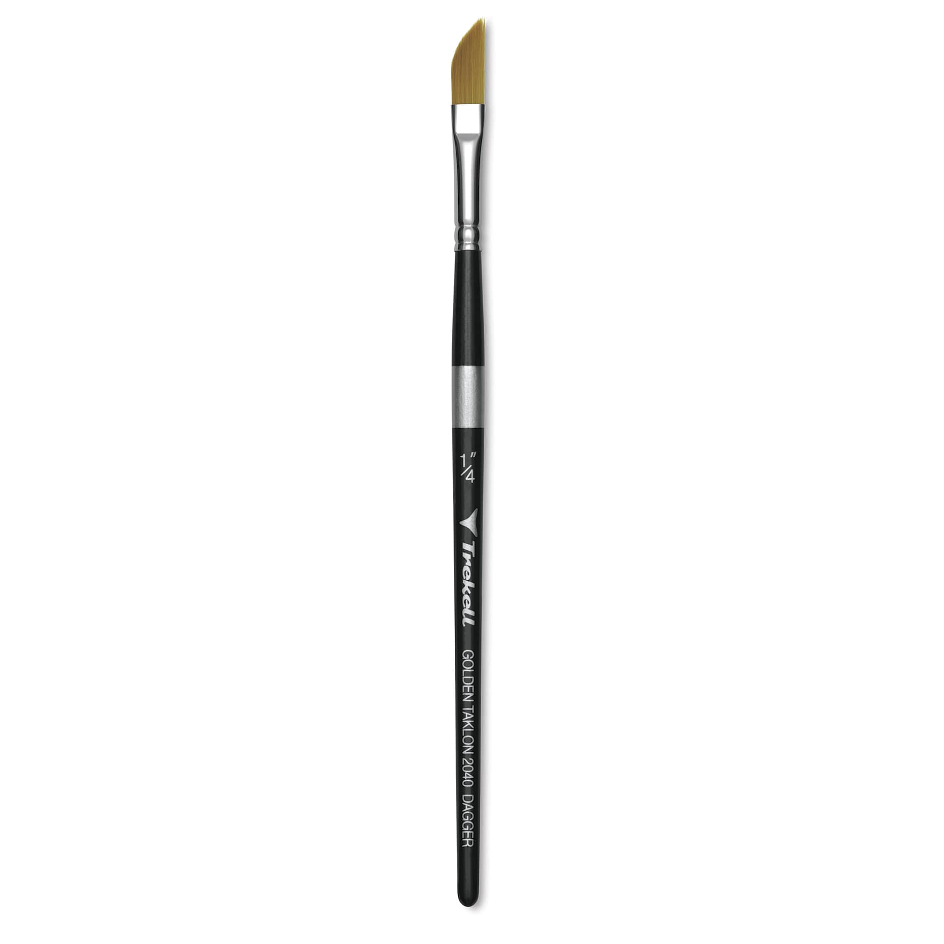 Trekell Synthetic Gold Taklon Brush - Dagger, Short Handle, Size 1/4"