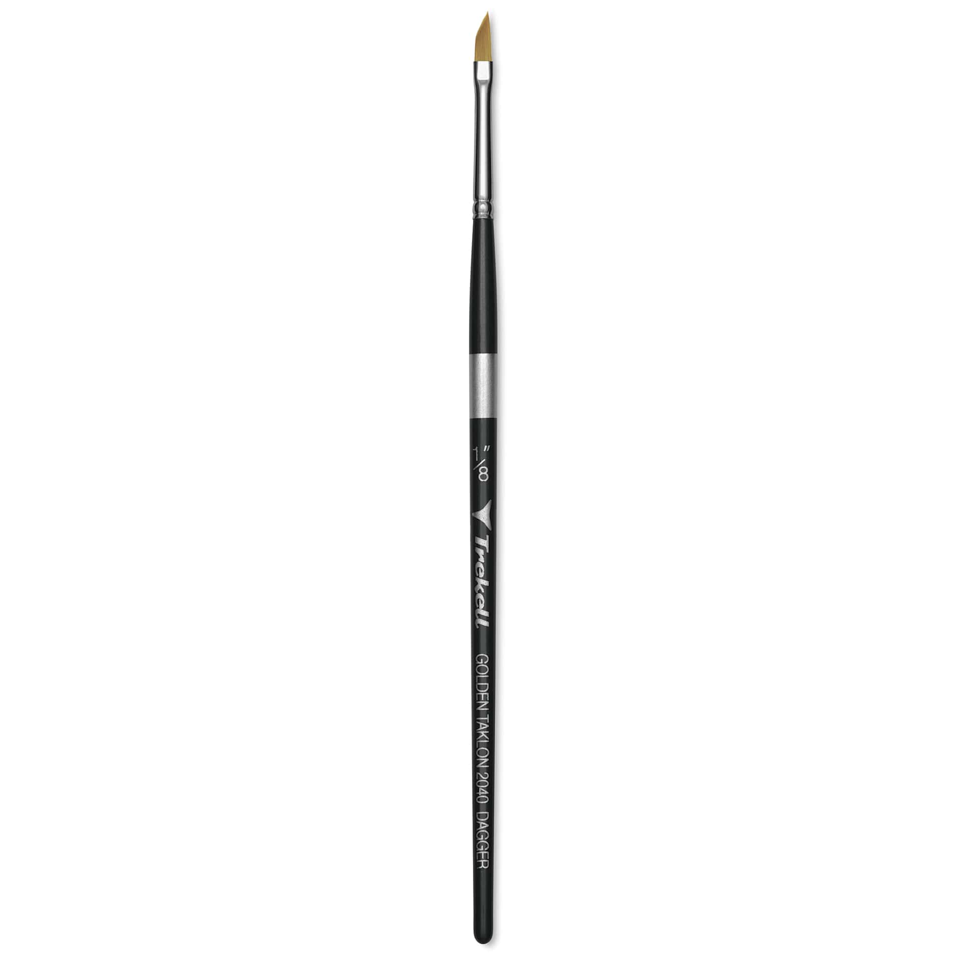 Trekell Synthetic Gold Taklon Brush - Dagger, Short Handle, Size 1/8"