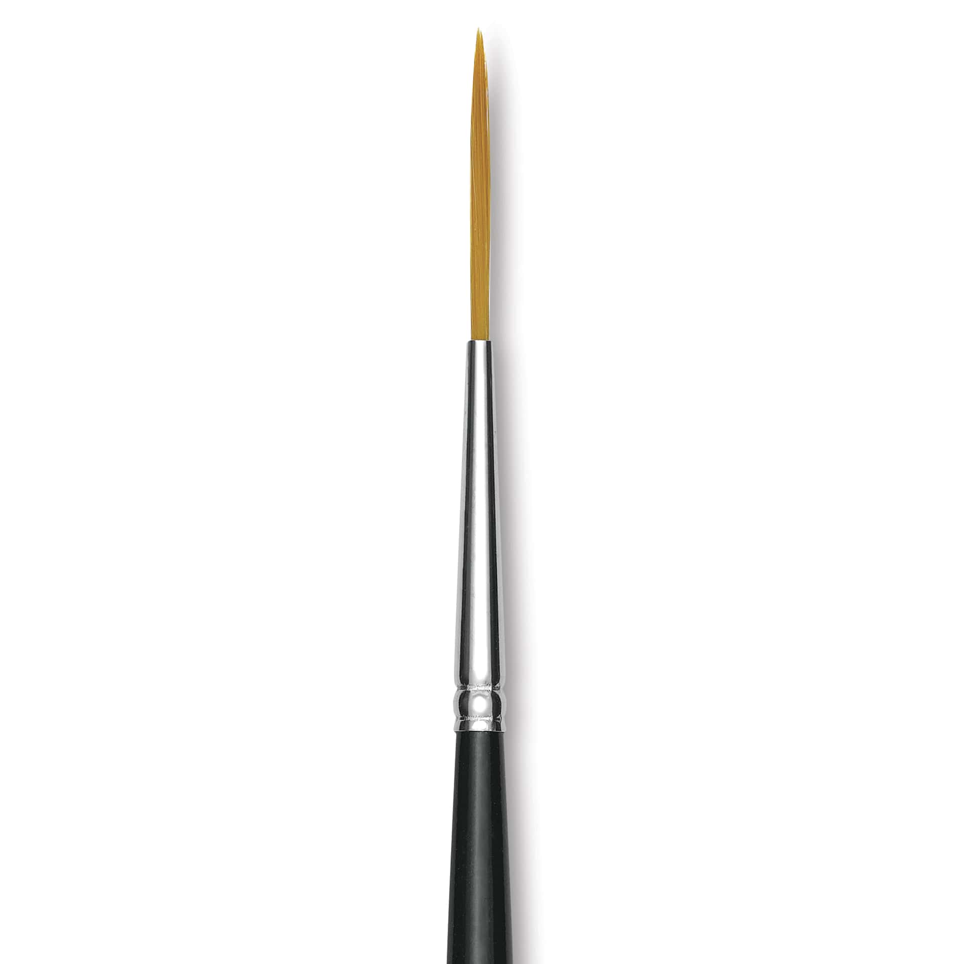 Trekell Synthetic Gold Taklon Brush - Script/Rigger, Short Handle, Size 0, close-up