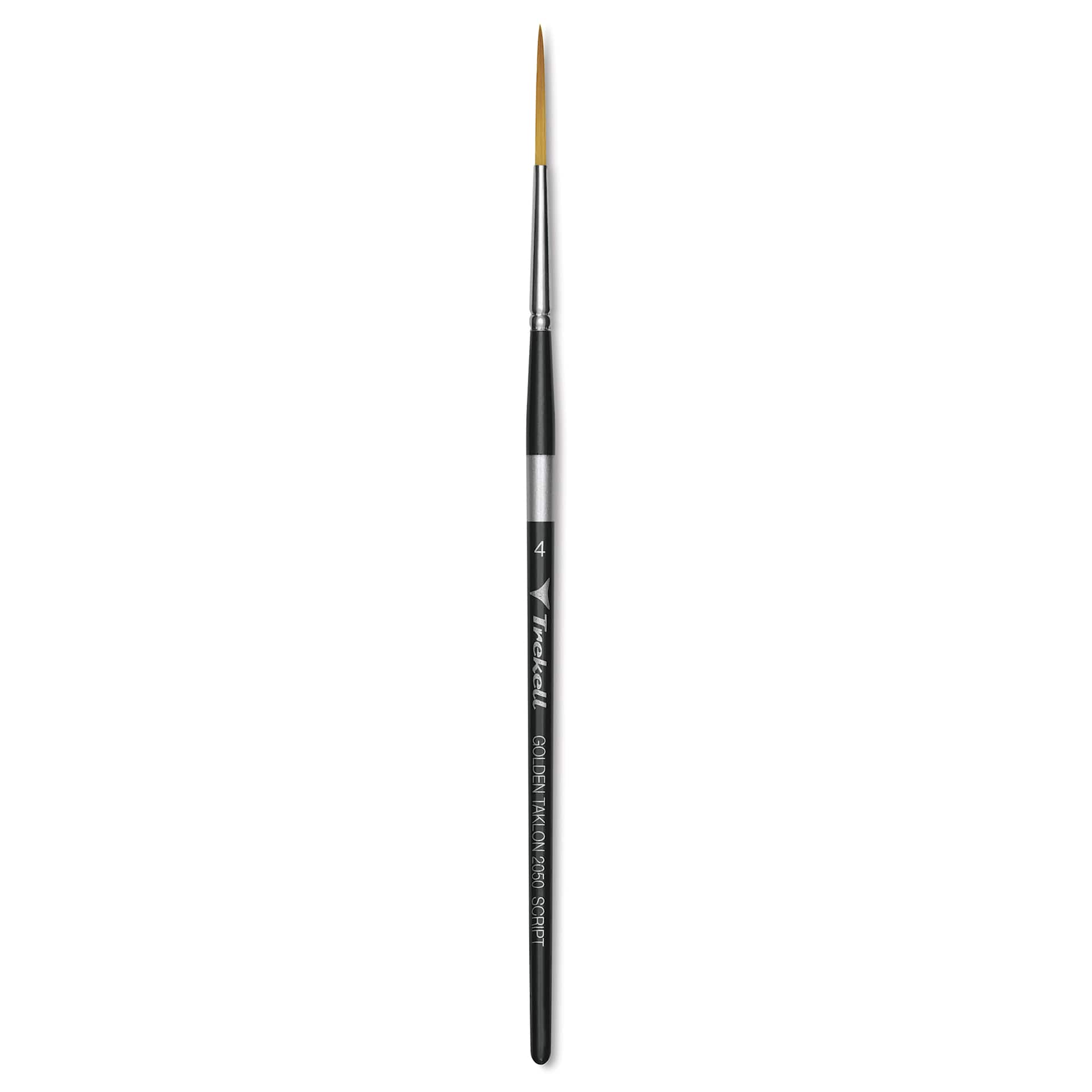 Trekell Synthetic Gold Taklon Brush - Script/Rigger, Short Handle, Size 4