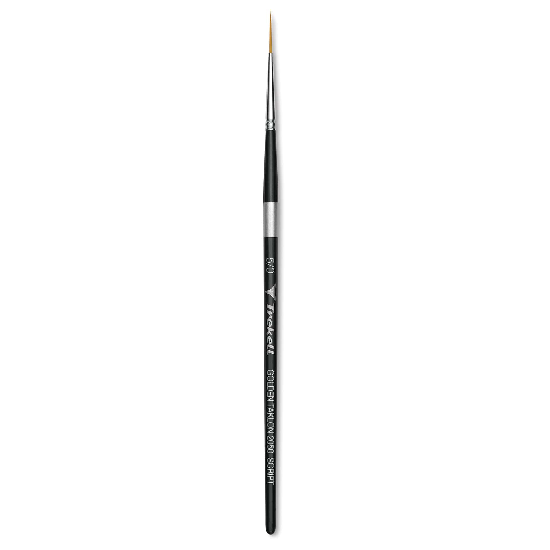 Trekell Synthetic Gold Taklon Brush - Script/Rigger, Short Handle, Size 5/0