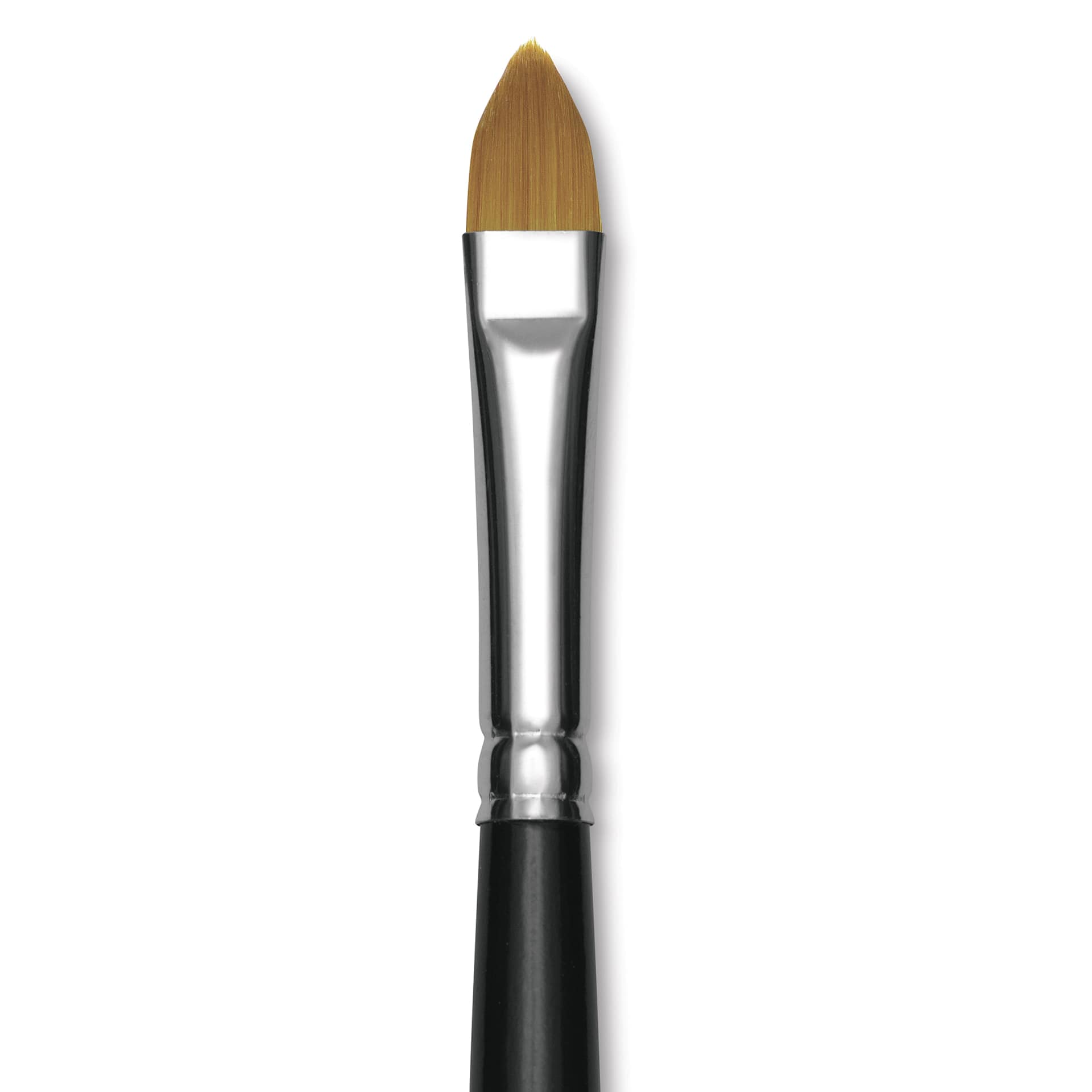 Trekell Synthetic Gold Taklon Brush - Cat's Tongue, Short Handle, Size 10, close-up