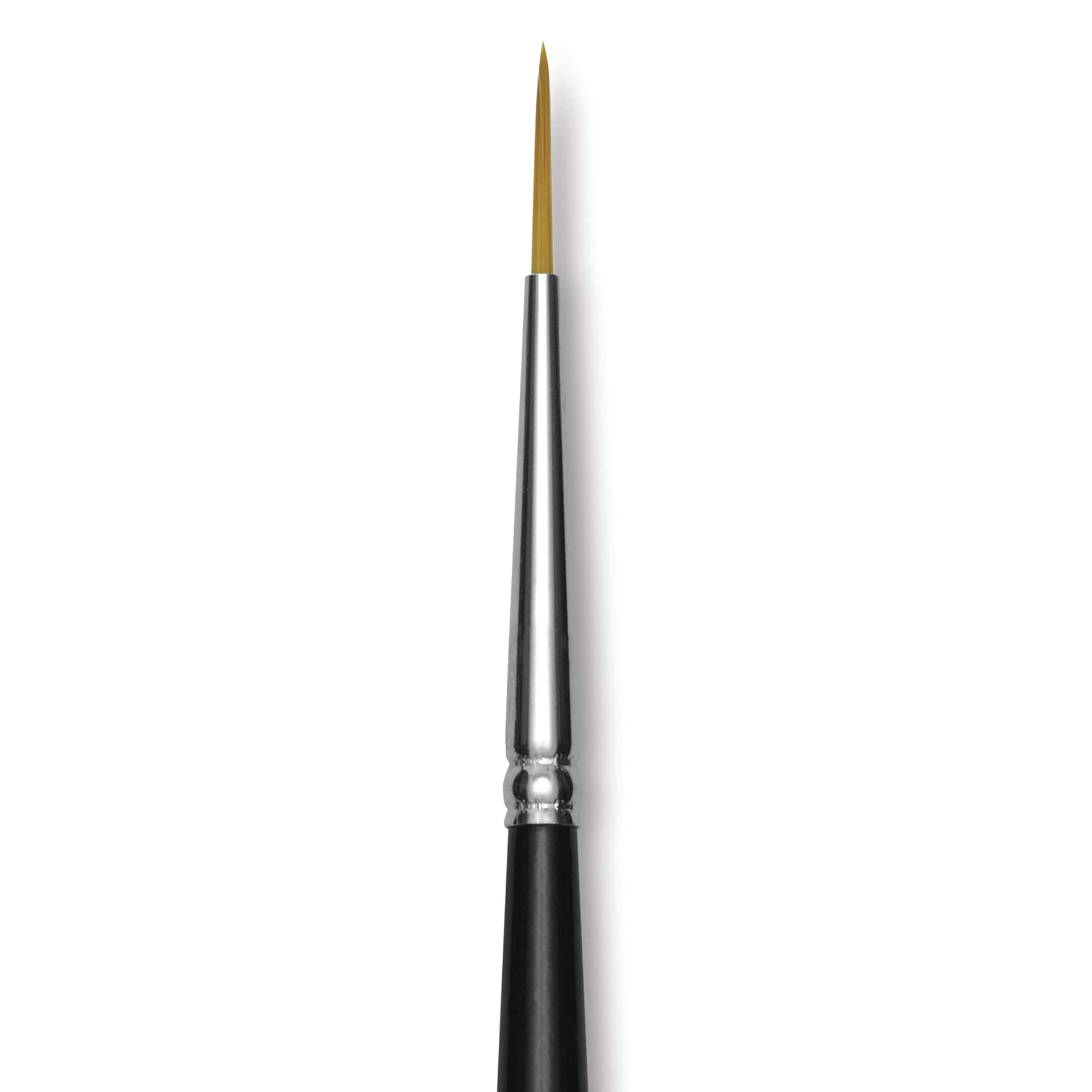 Trekell Synthetic Gold Taklon Brush - Liner, Short Handle, Size 0, close-up