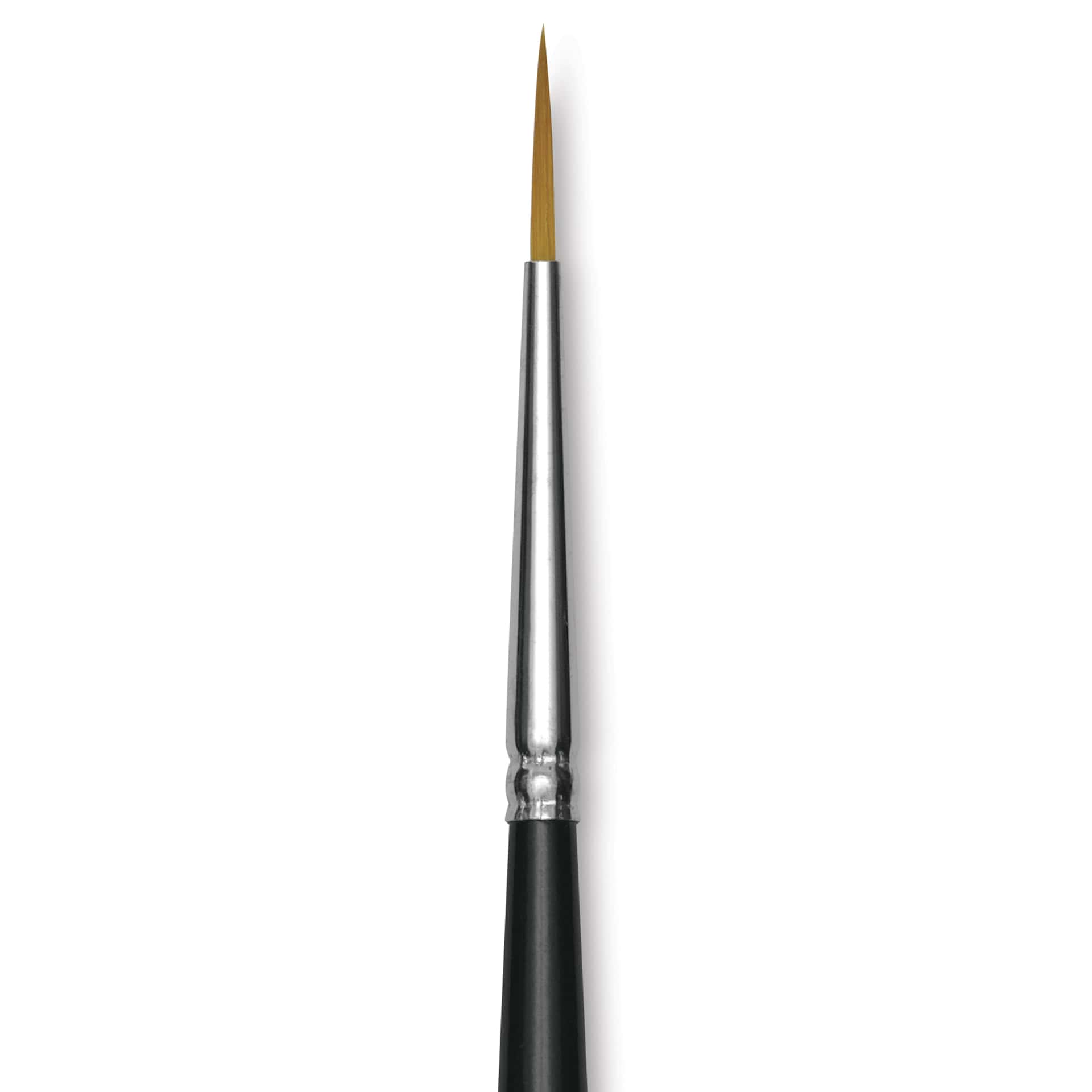Trekell Synthetic Gold Taklon Brush - Liner, Short Handle, Size 1, close-up
