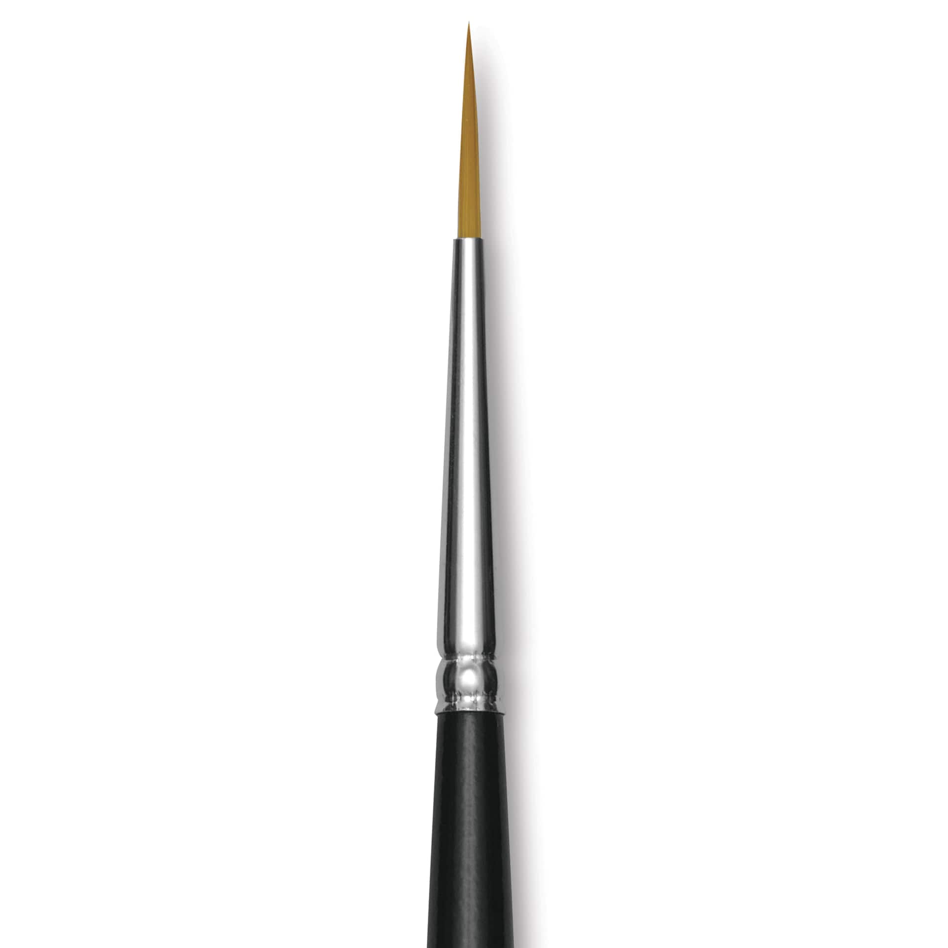 Trekell Synthetic Gold Taklon Brush - Liner, Short Handle, Size 2, close-up