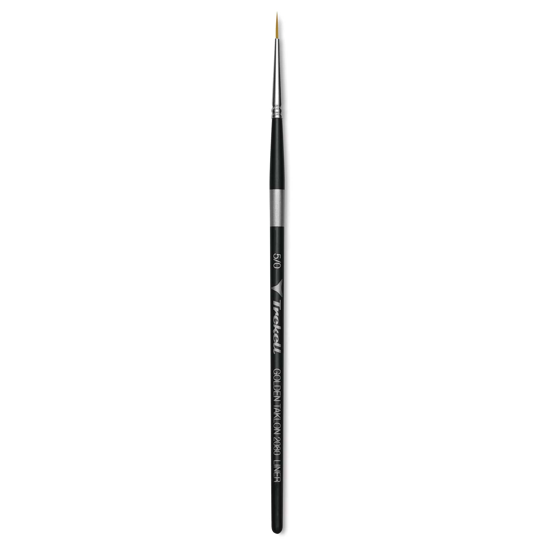 Trekell Synthetic Gold Taklon Brush - Liner, Short Handle, Size 5/0