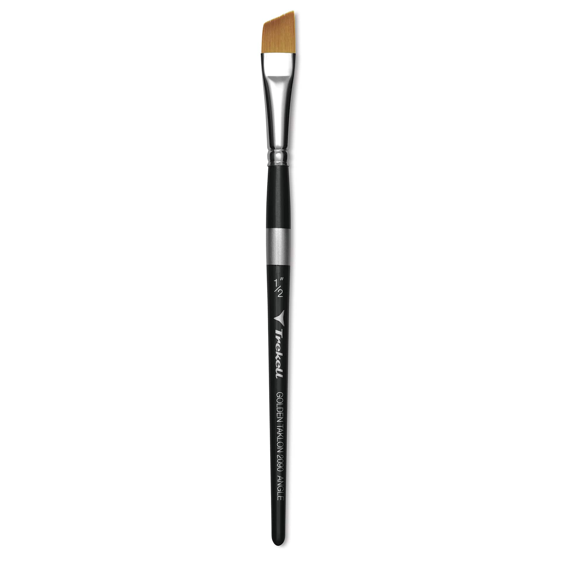 Trekell Synthetic Gold Taklon Brush - Angle, Short Handle, Size 1/2"