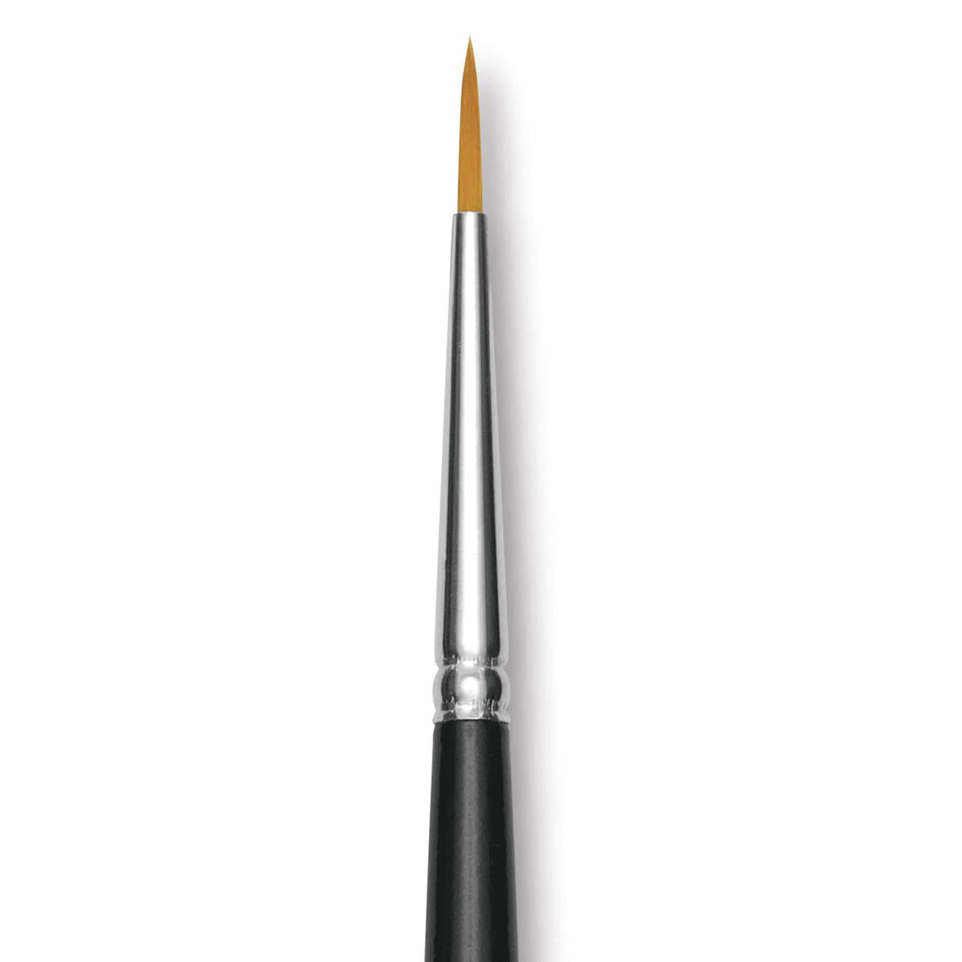 Trekell Synthetic Gold Taklon Brush - Round, Long Handle, Size 2, close-up