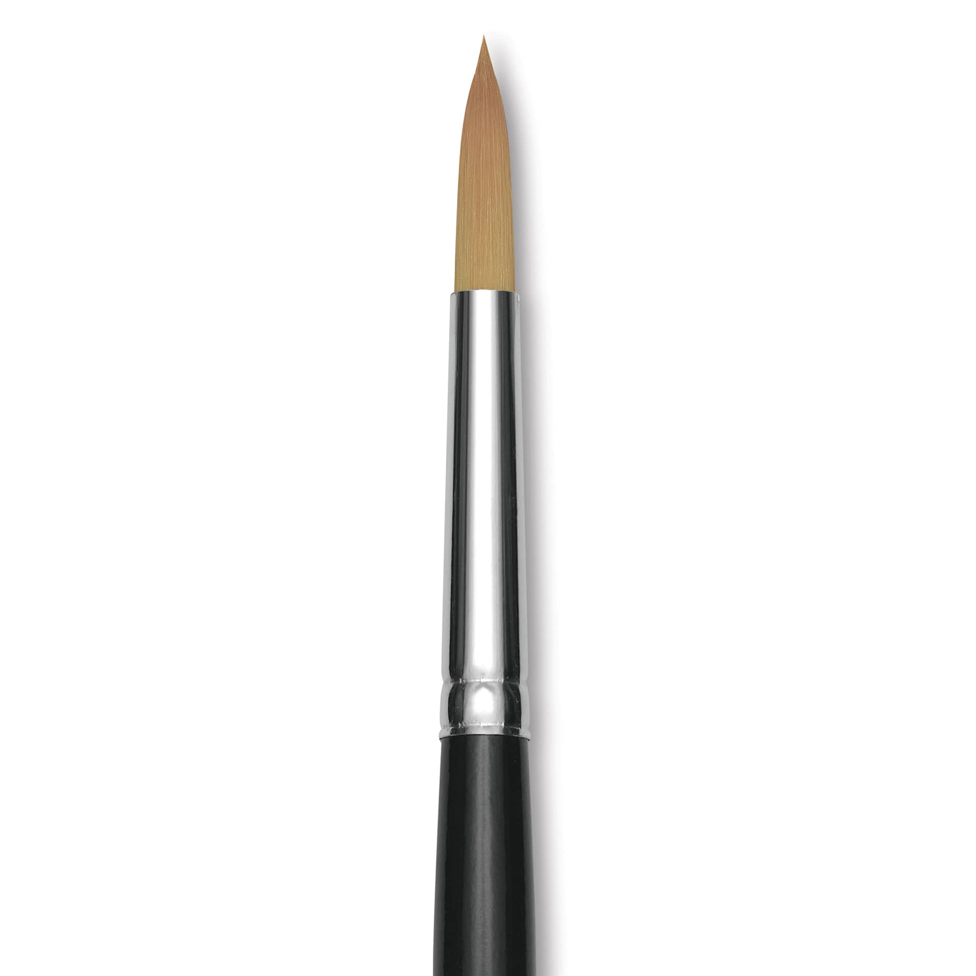 Trekell Synthetic Gold Taklon Brush - Round, Long Handle, Size 20, close-up