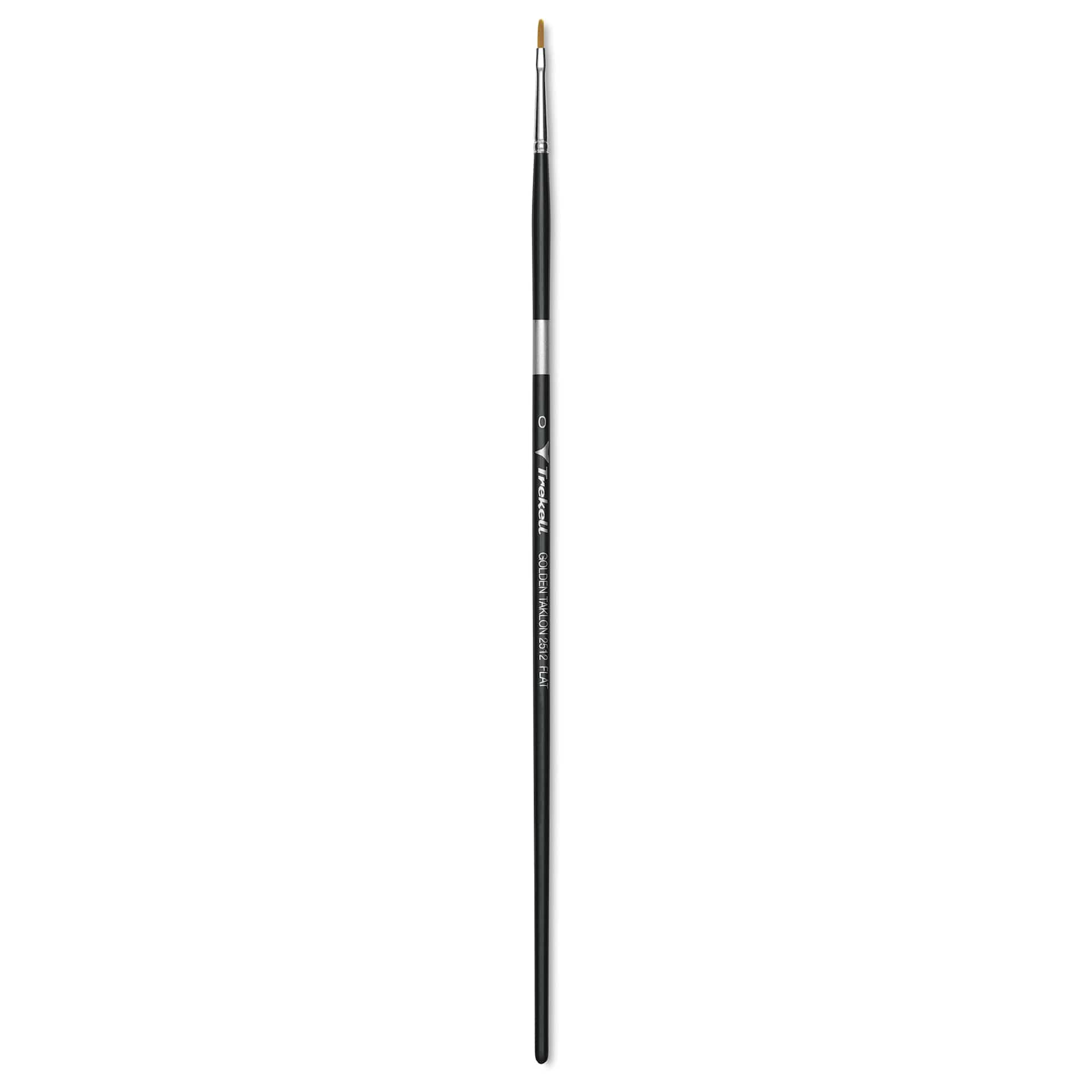 Trekell Synthetic Gold Taklon Brush - Flat, Long Handle, Size 0
