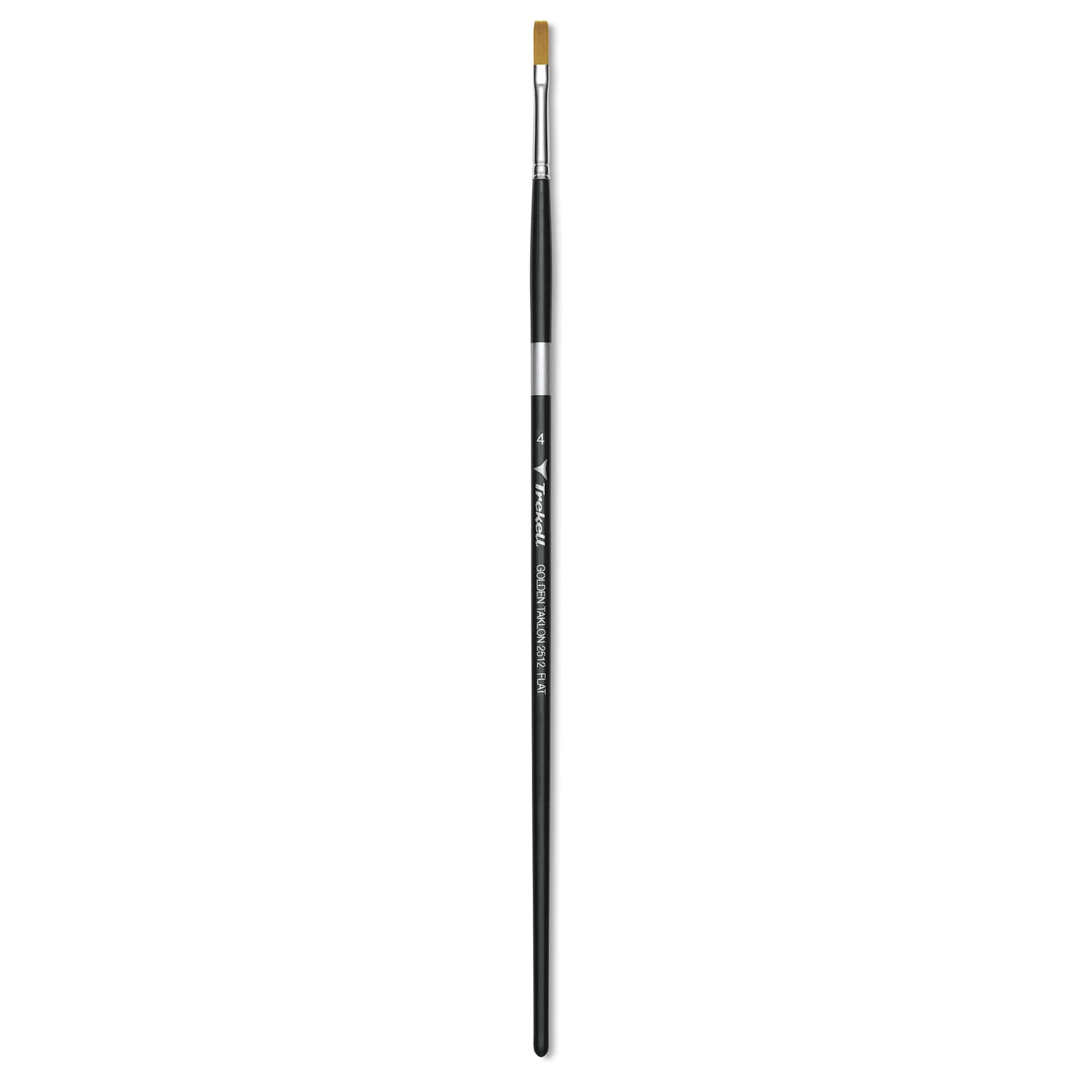 Trekell Synthetic Gold Taklon Brush - Flat, Long Handle, Size 4