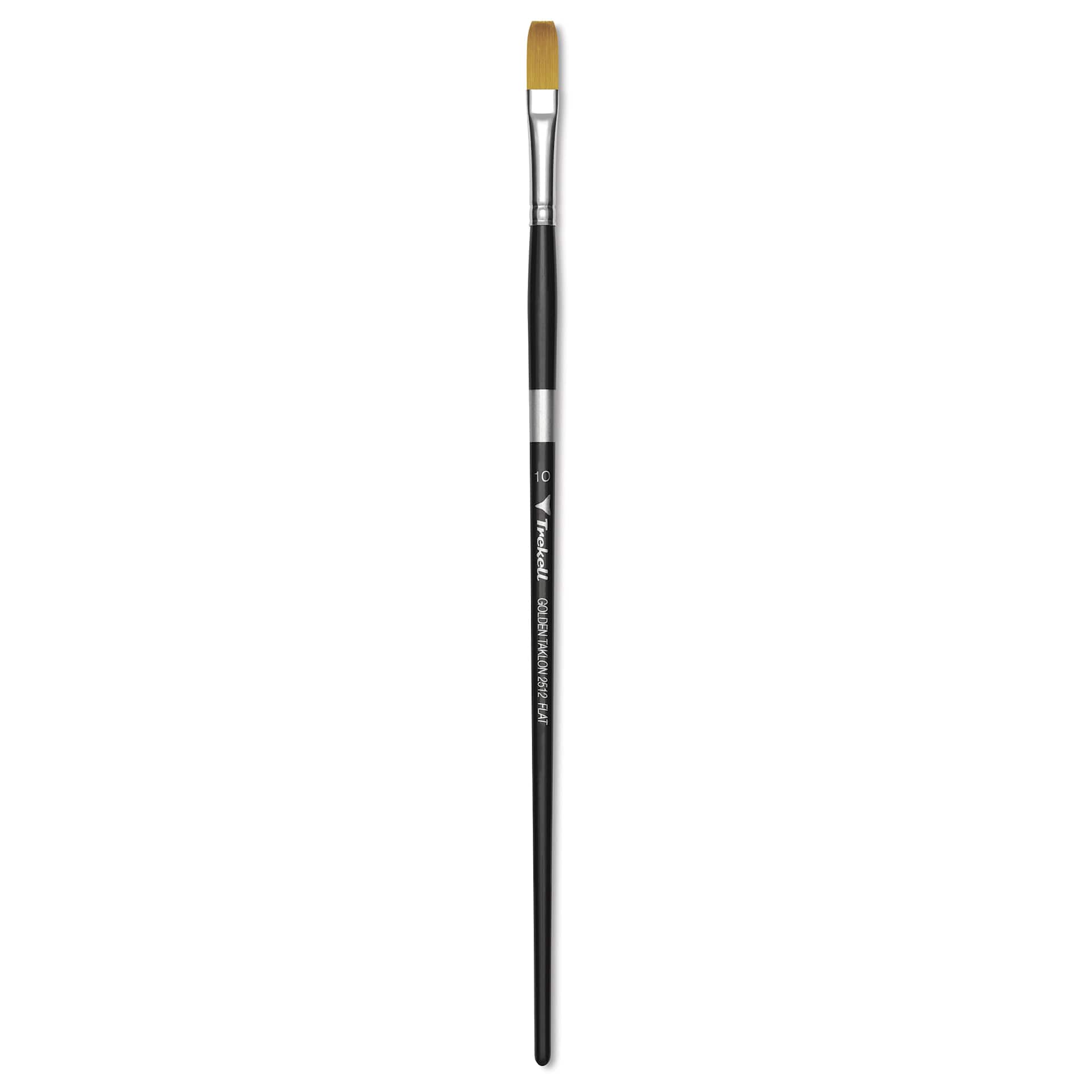 Trekell Synthetic Gold Taklon Brush - Flat, Long Handle, Size 10