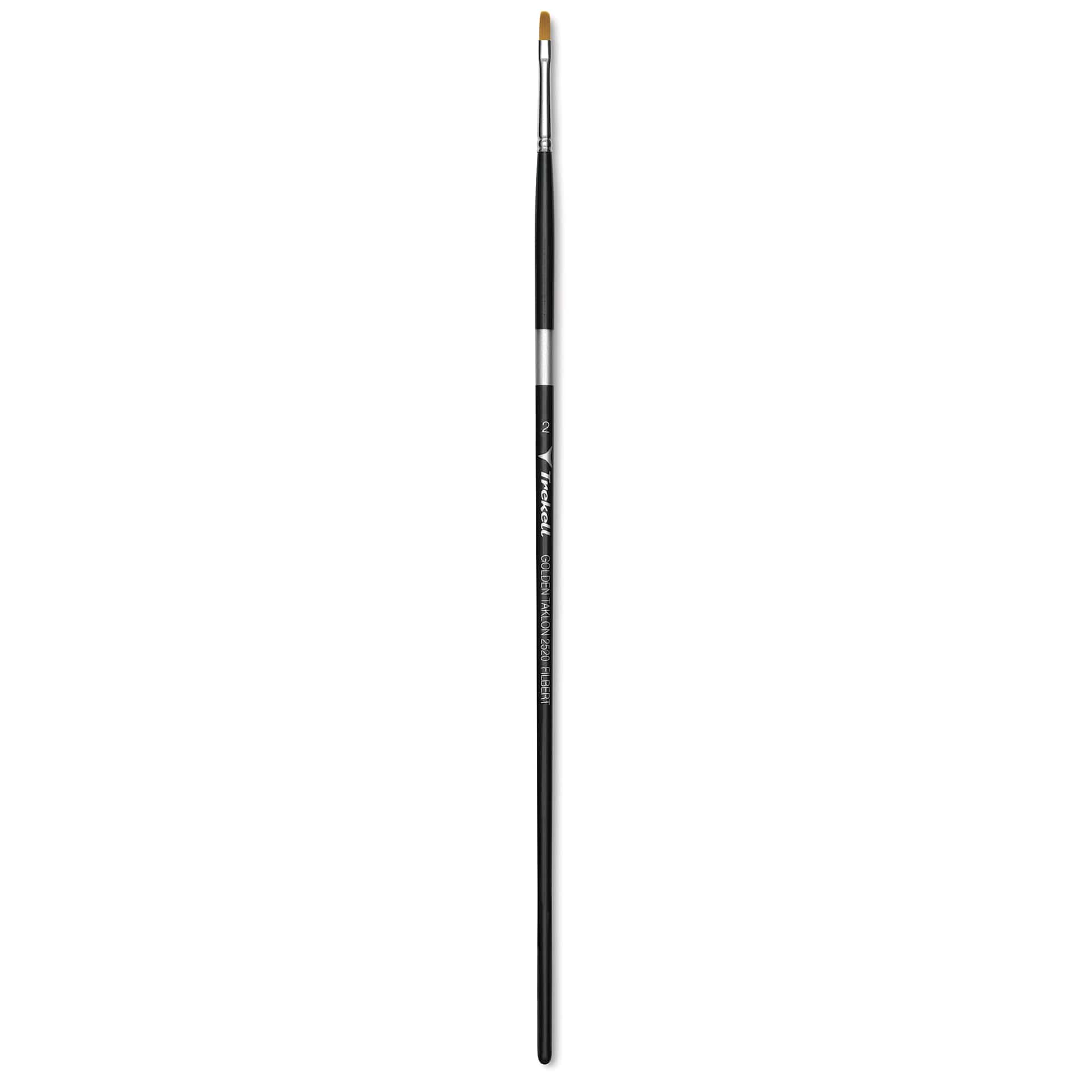 Trekell Synthetic Gold Taklon Brush - Filbert, Long Handle, Size 2