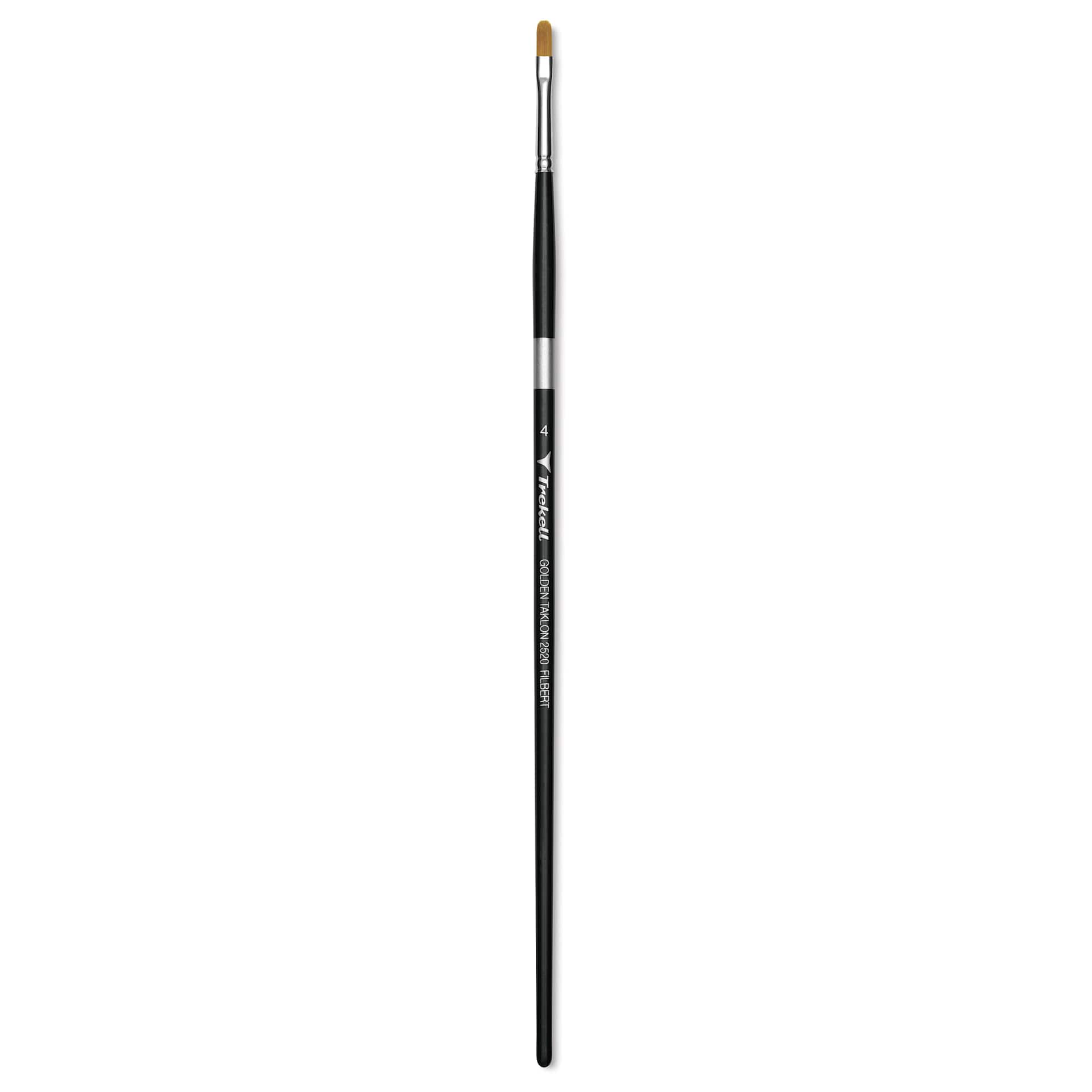 Trekell Synthetic Gold Taklon Brush - Filbert, Long Handle, Size 4