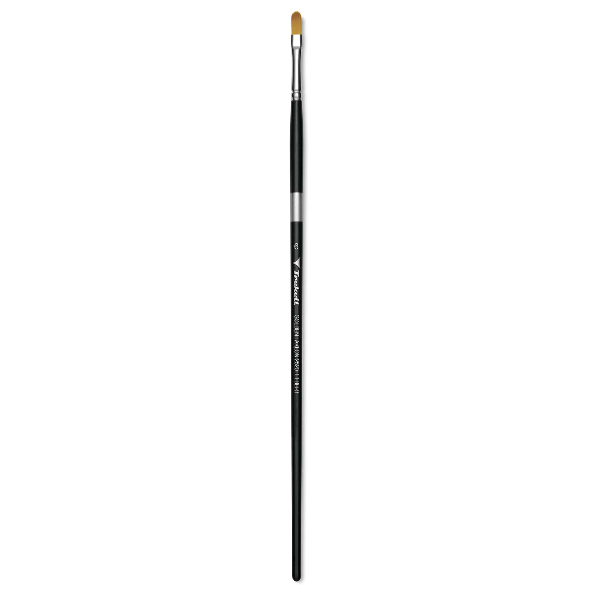 Trekell Synthetic Gold Taklon Brush - Filbert, Long Handle, Size 6